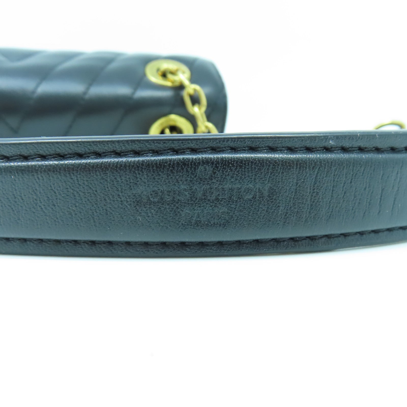 LOUIS VUITTON 牛皮皮革New Wave PM金扣鏈帶肩背袋黑色