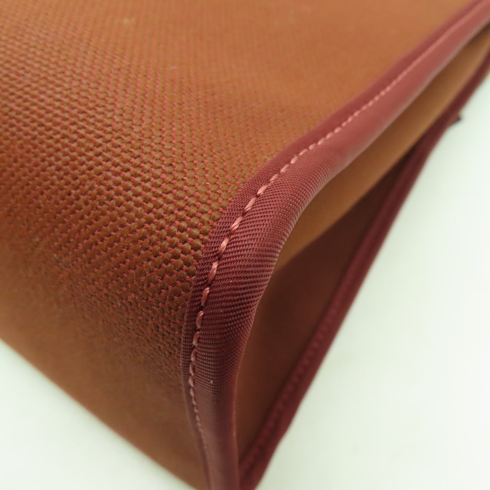 HERMES 帆布Herbag PM銀扣手挽肩背兩用袋愛馬仕紅色