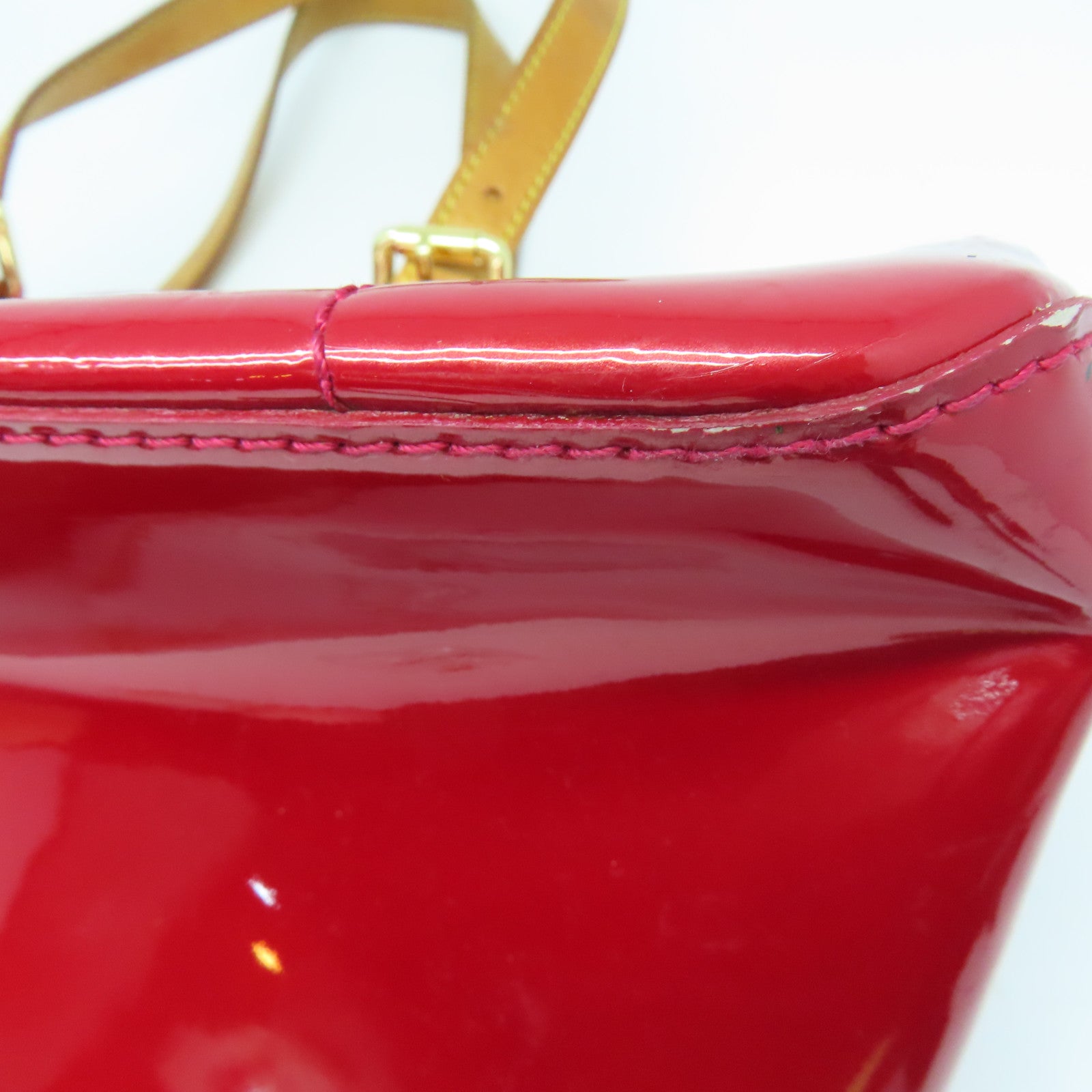 LOUIS VUITTON Vernis Rosewood Avenue金扣手挽袋/肩背袋紅色