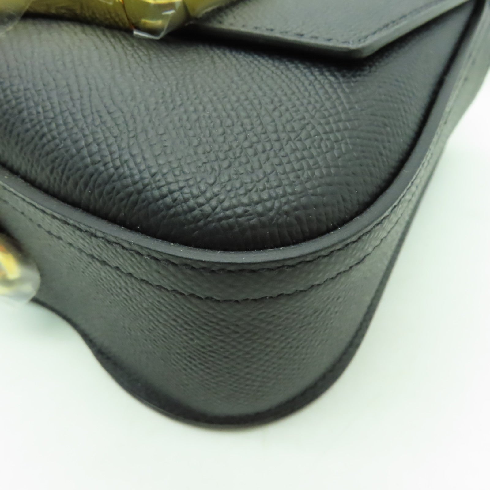 HERMES Veau Epsom皮革Della Cavalleria Mini金扣肩背袋黑色
