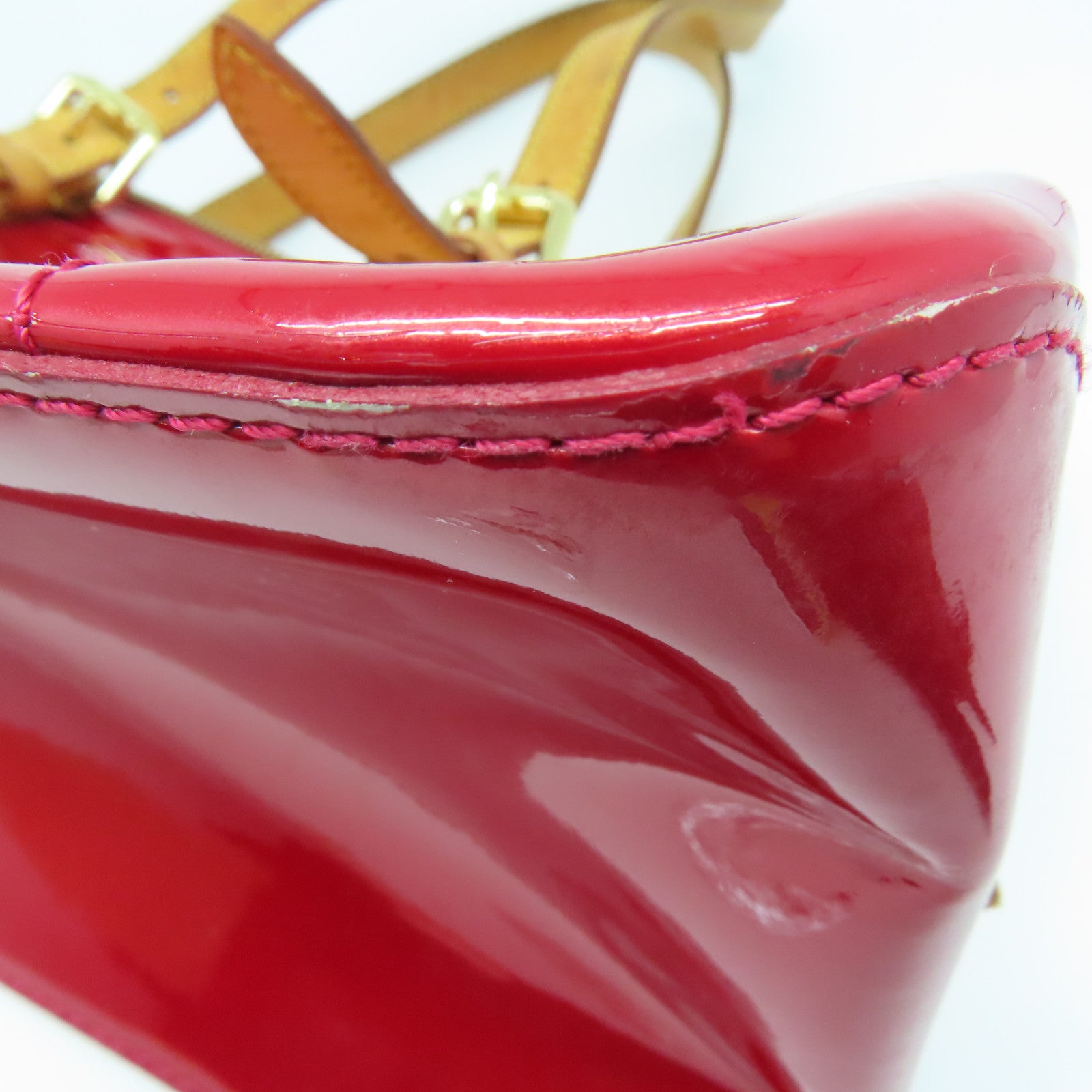 LOUIS VUITTON Vernis Rosewood Avenue金扣手挽袋/肩背袋紅色