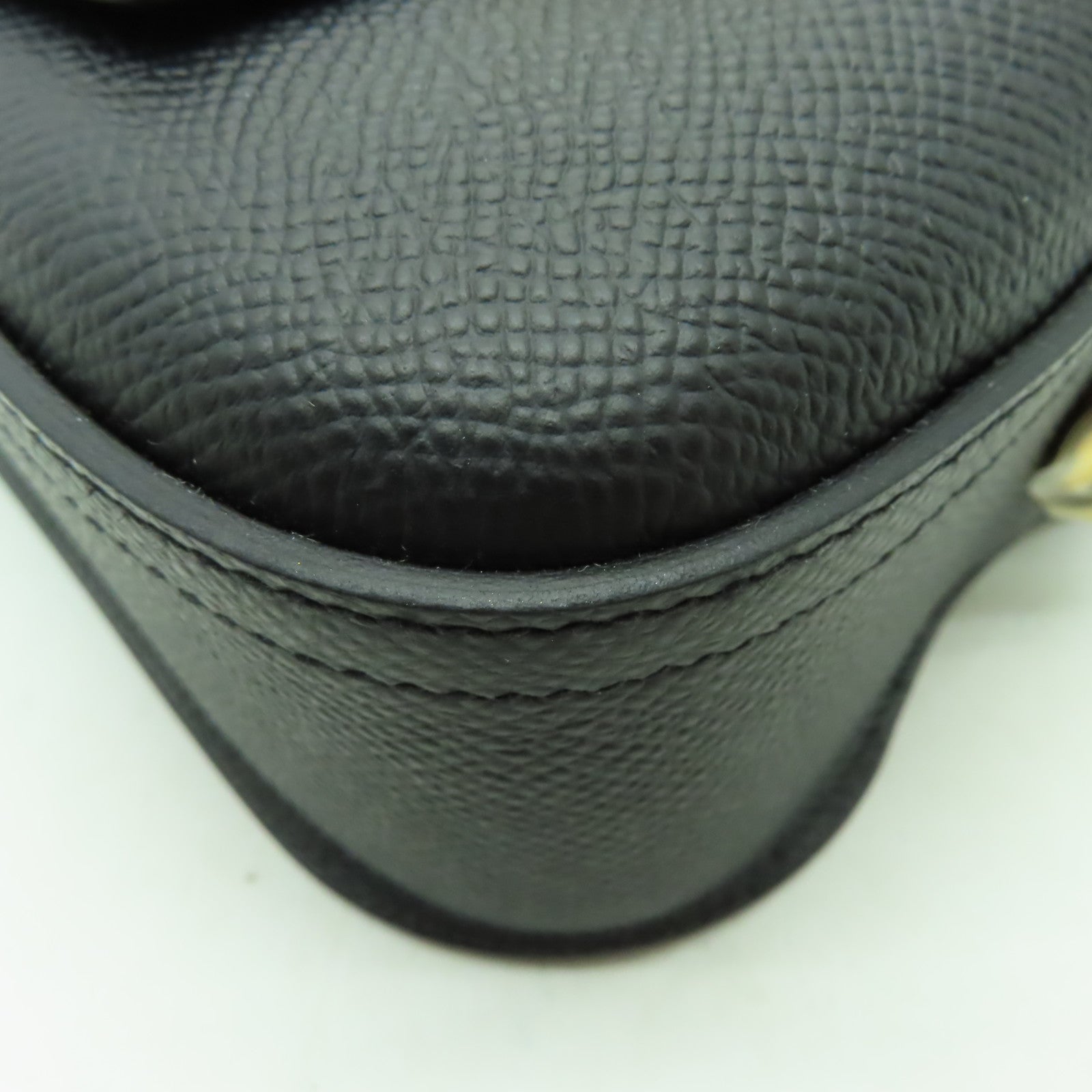 HERMES Veau Epsom皮革Della Cavalleria Mini金扣肩背袋黑色