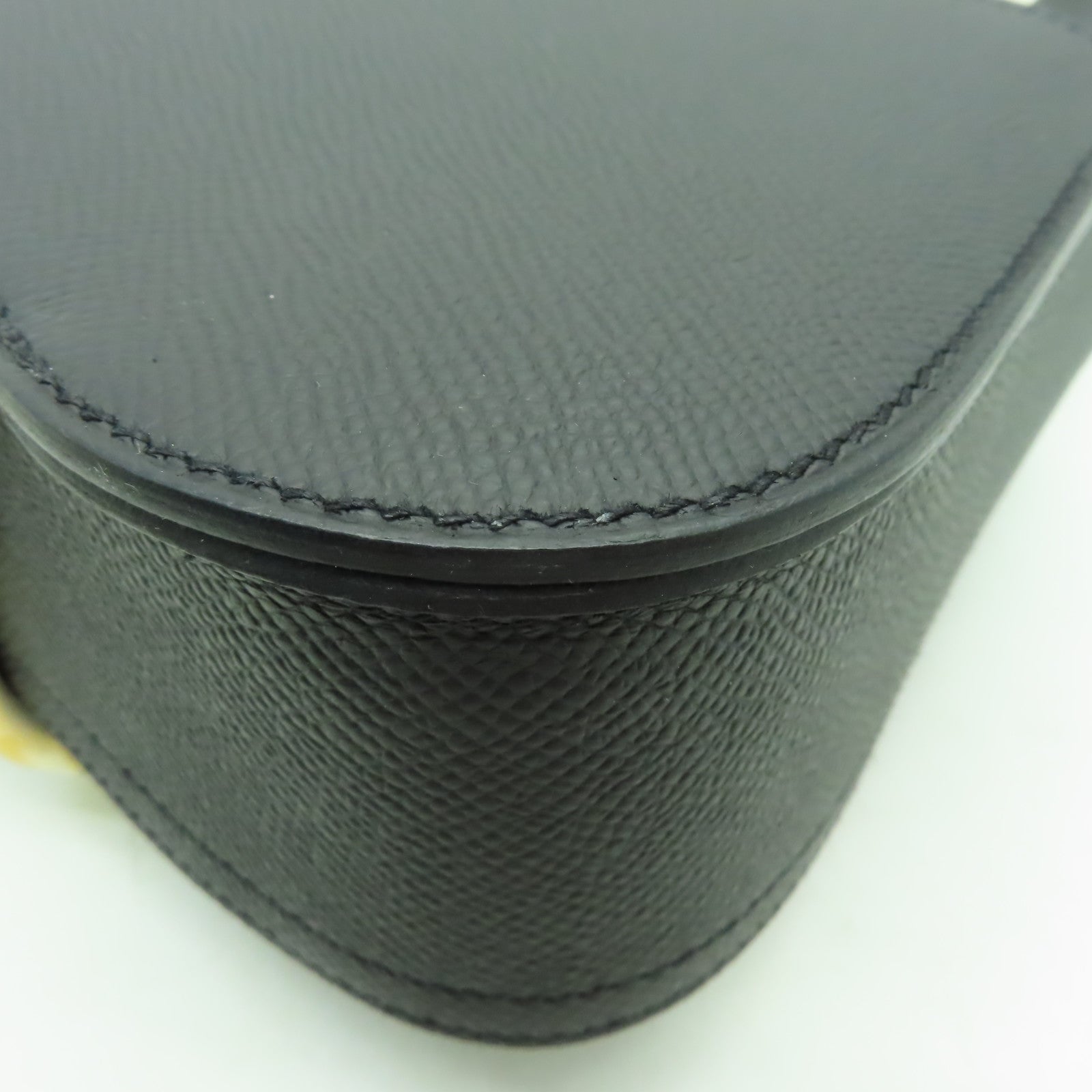 HERMES Veau Epsom皮革Della Cavalleria Mini金扣肩背袋黑色