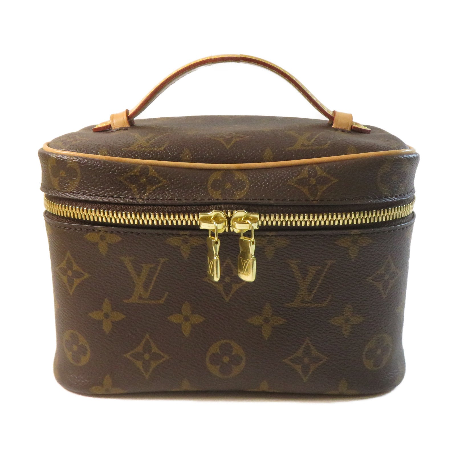 LOUIS VUITTON Monogram Nice Mini Toiletry金扣化妝袋啡色