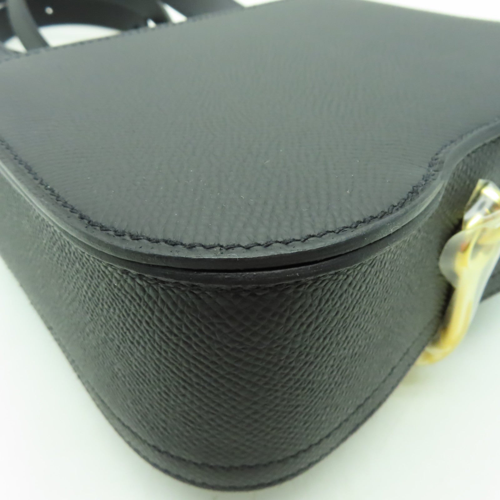 HERMES Veau Epsom皮革Della Cavalleria Mini金扣肩背袋黑色
