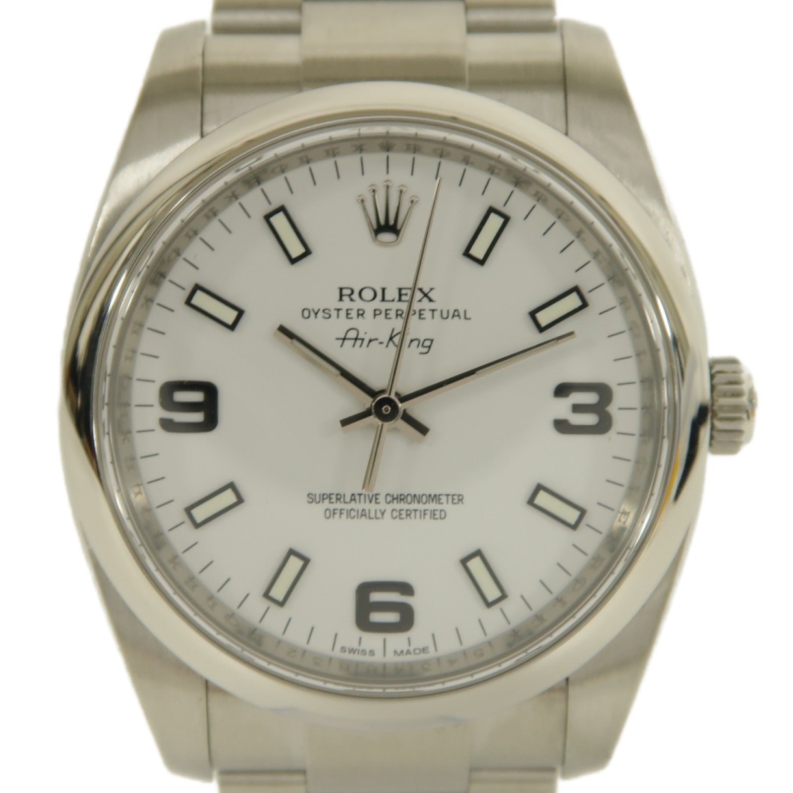 ROLEX Oyster Perpetual不鏽鋼手錶自動機芯白色