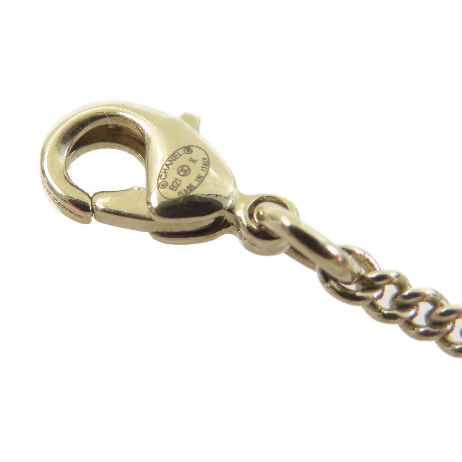 CHANEL 仿珍珠/金屬CC Necklace項鏈珍珠色/黑色/金色