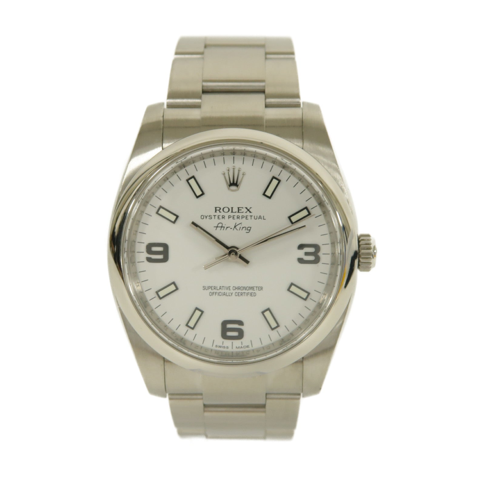 ROLEX Oyster Perpetual不鏽鋼手錶自動機芯白色