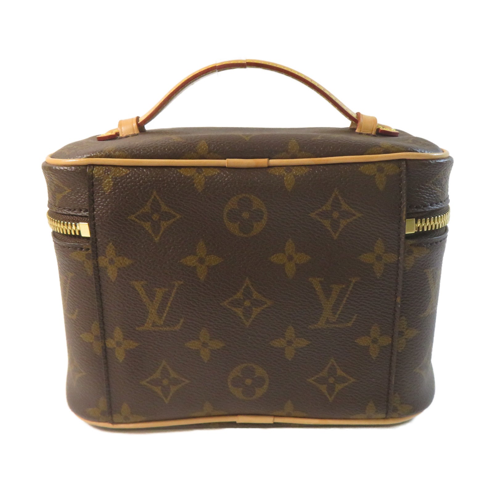 LOUIS VUITTON Monogram Nice Mini Toiletry金扣化妝袋啡色