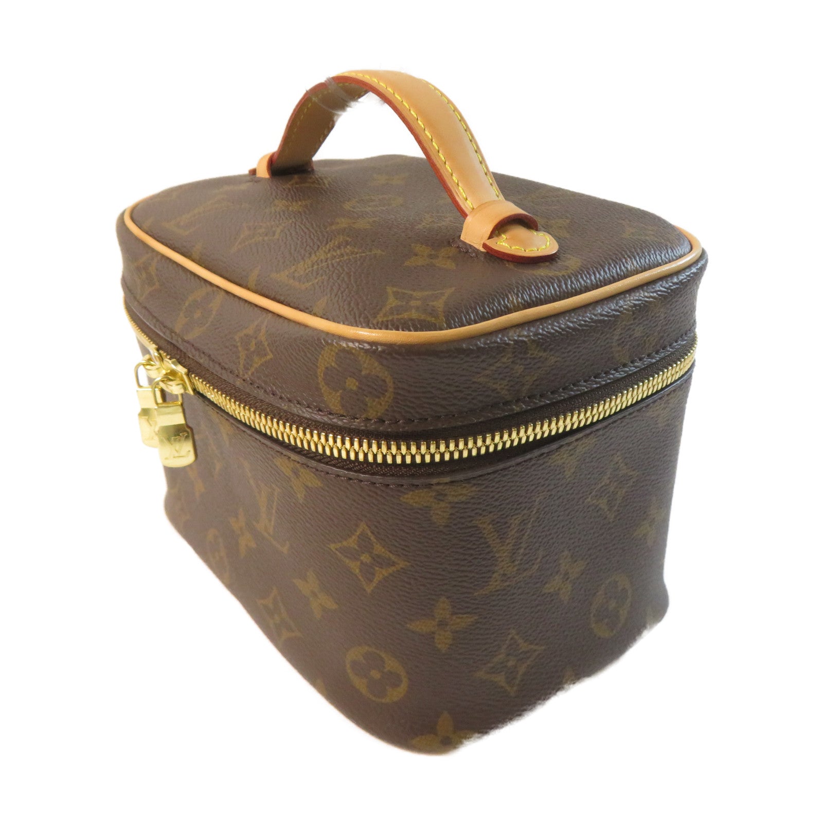 LOUIS VUITTON Monogram Nice Mini Toiletry金扣化妝袋啡色