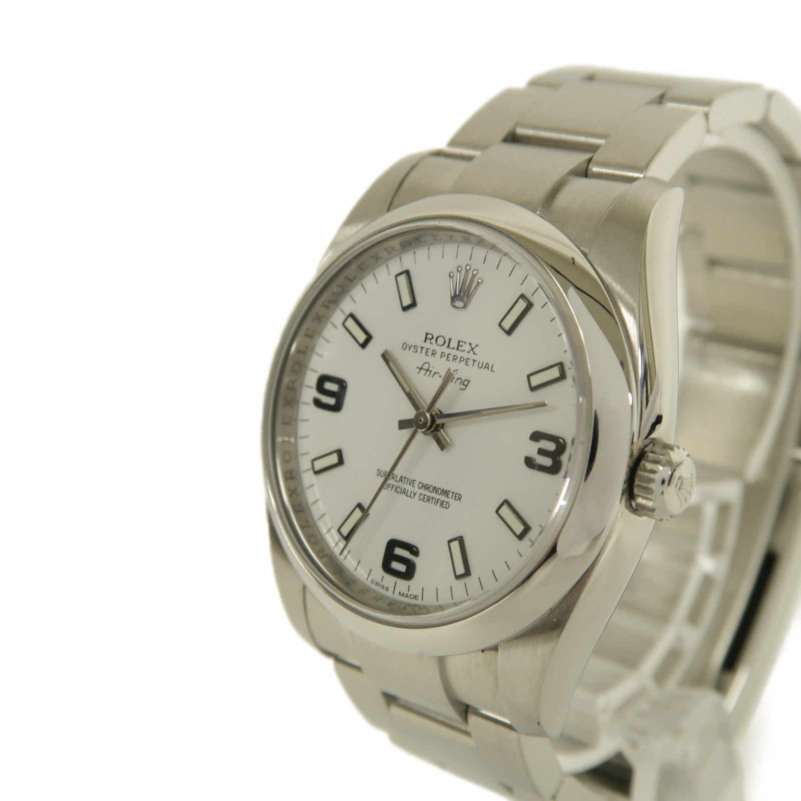 ROLEX Oyster Perpetual不鏽鋼手錶自動機芯白色