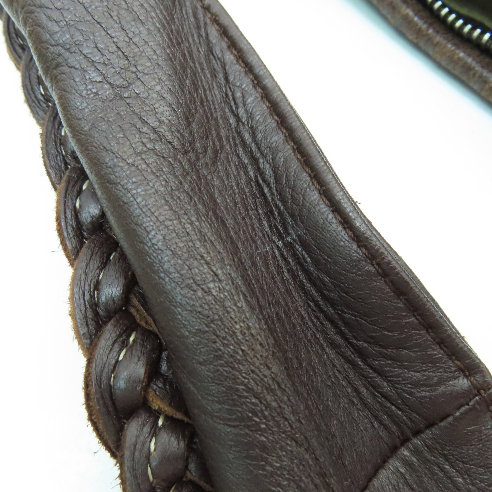 BOTTEGA VENETA 织纹皮革Shoulder Bag肩背袋啡色