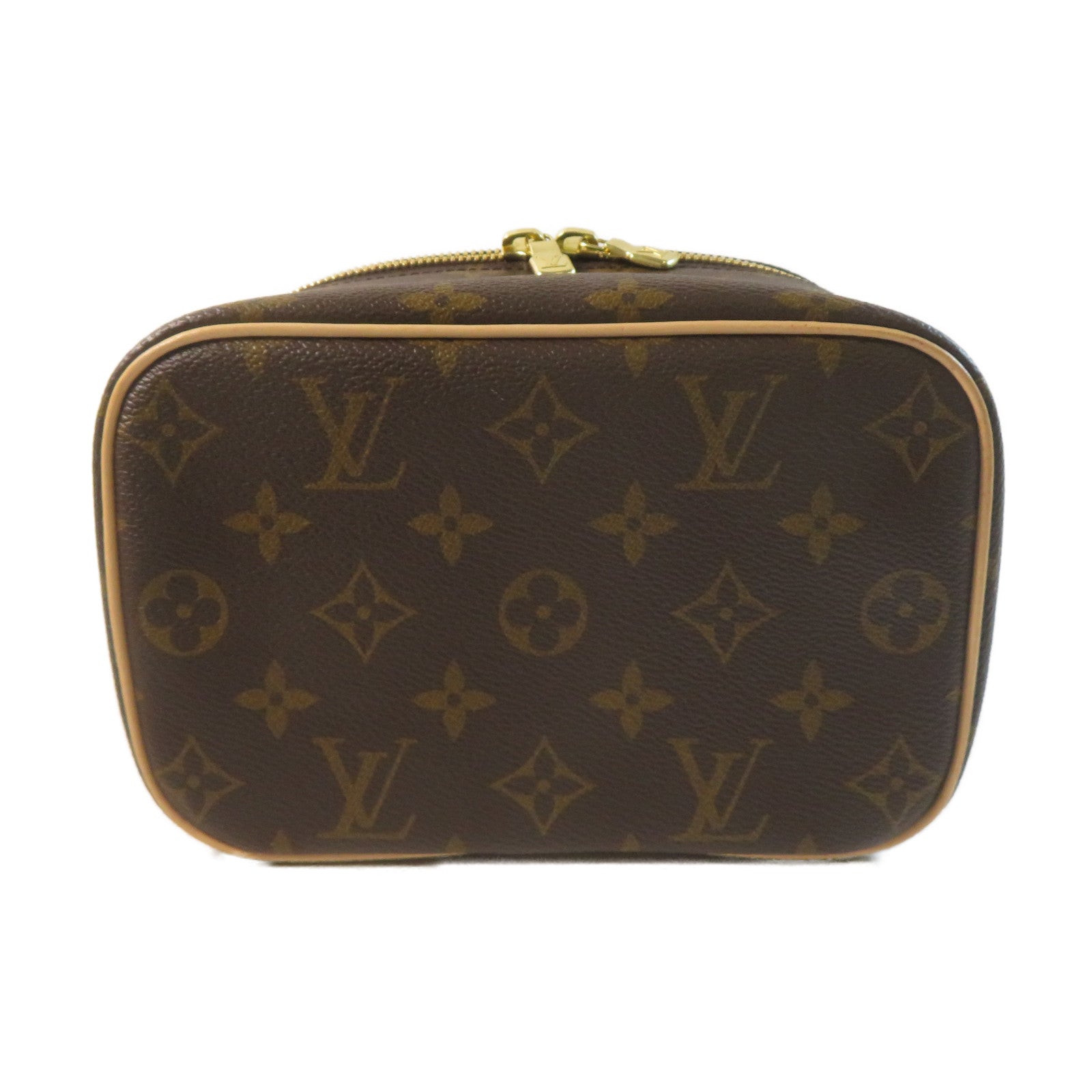 LOUIS VUITTON Monogram Nice Mini Toiletry金扣化妝袋啡色