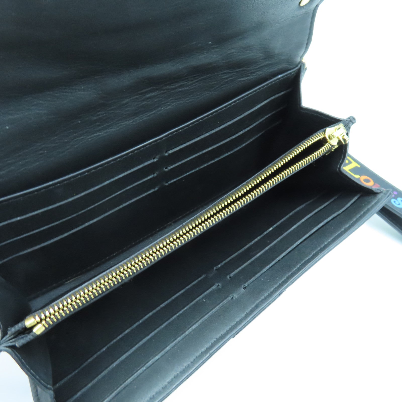 LOUIS VUITTON 牛皮皮革New Wave Long Wallet金扣長錢包黑色