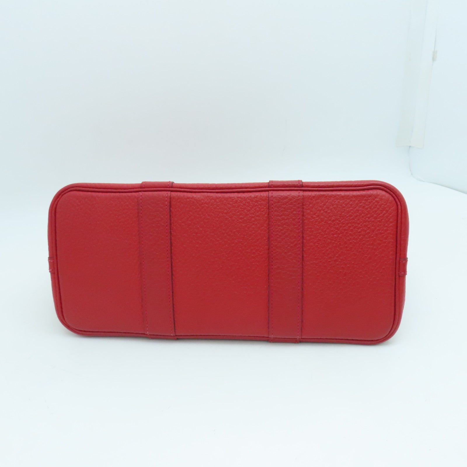 HERMES Country皮革Garden Party TPM银扣手挽袋红色Rouge Casaque Q5