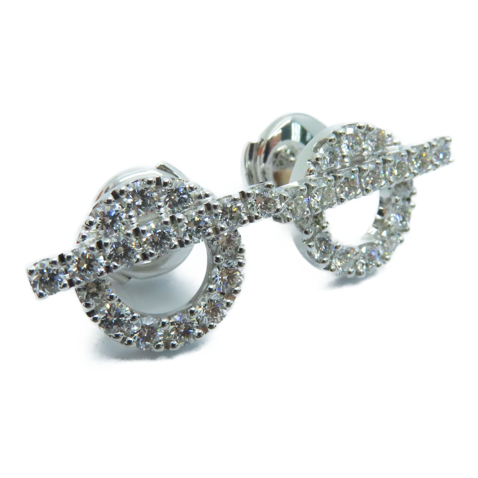 HERMES 18K白金Oreilles Finsse 0.92ct鑽石耳環