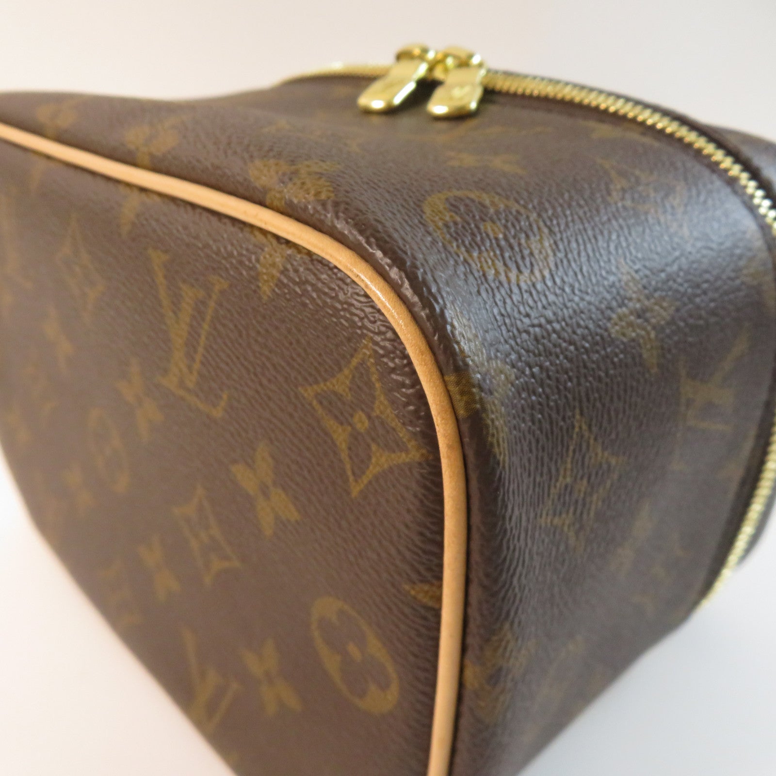 LOUIS VUITTON Monogram Nice Mini Toiletry金扣化妝袋啡色