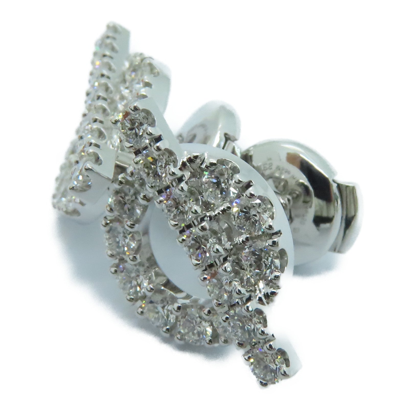 HERMES 18K白金Oreilles Finsse 0.92ct鑽石耳環
