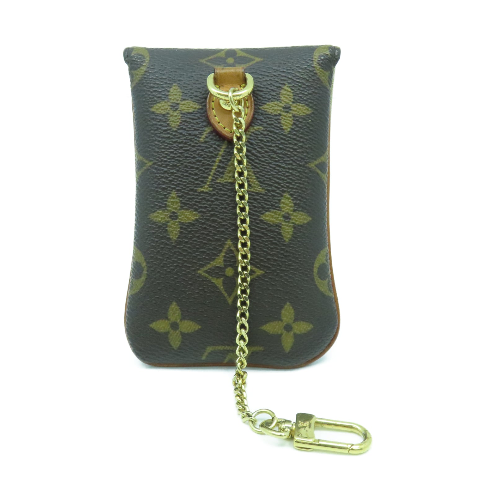 LOUIS VUITTON Monogram Case金扣手拿包啡色