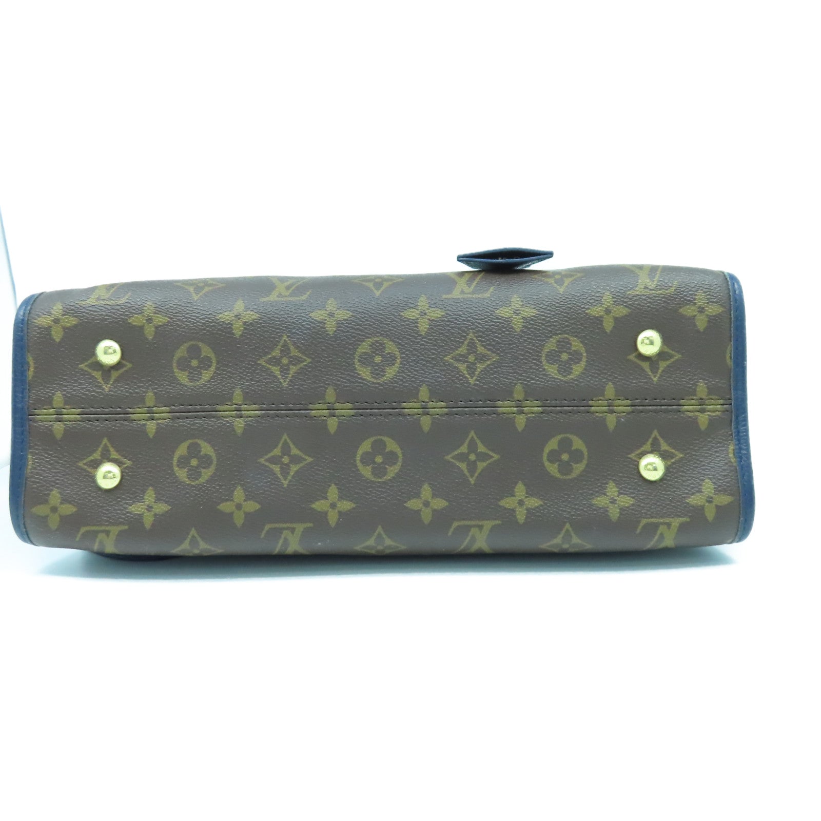 LOUIS VUITTON Monogram Popincourt MM金扣手挽肩背兩用袋啡色/藍色