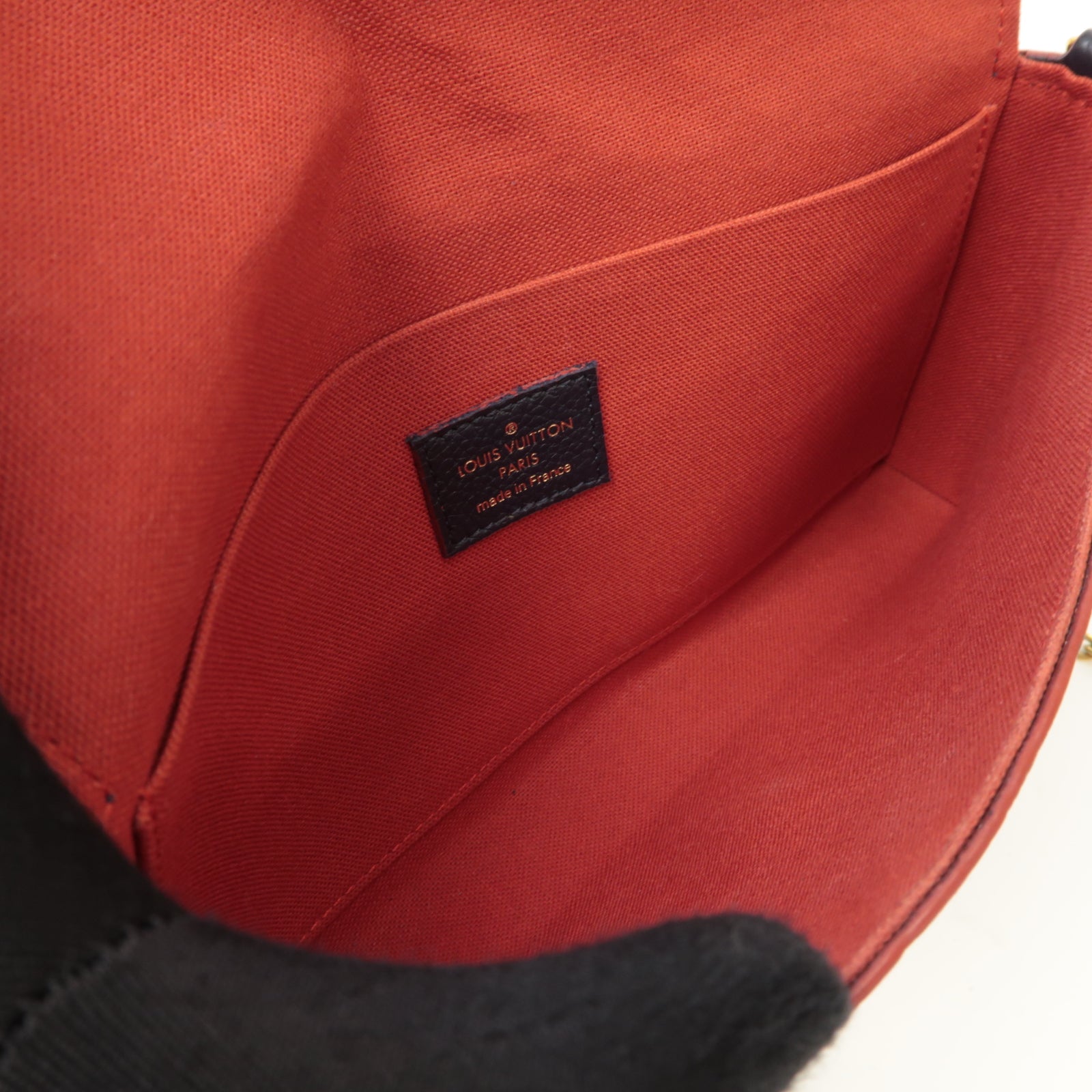 LOUIS VUITTON Monogram Empreinte Felicie Pochette金扣鏈帶肩背袋深藍色