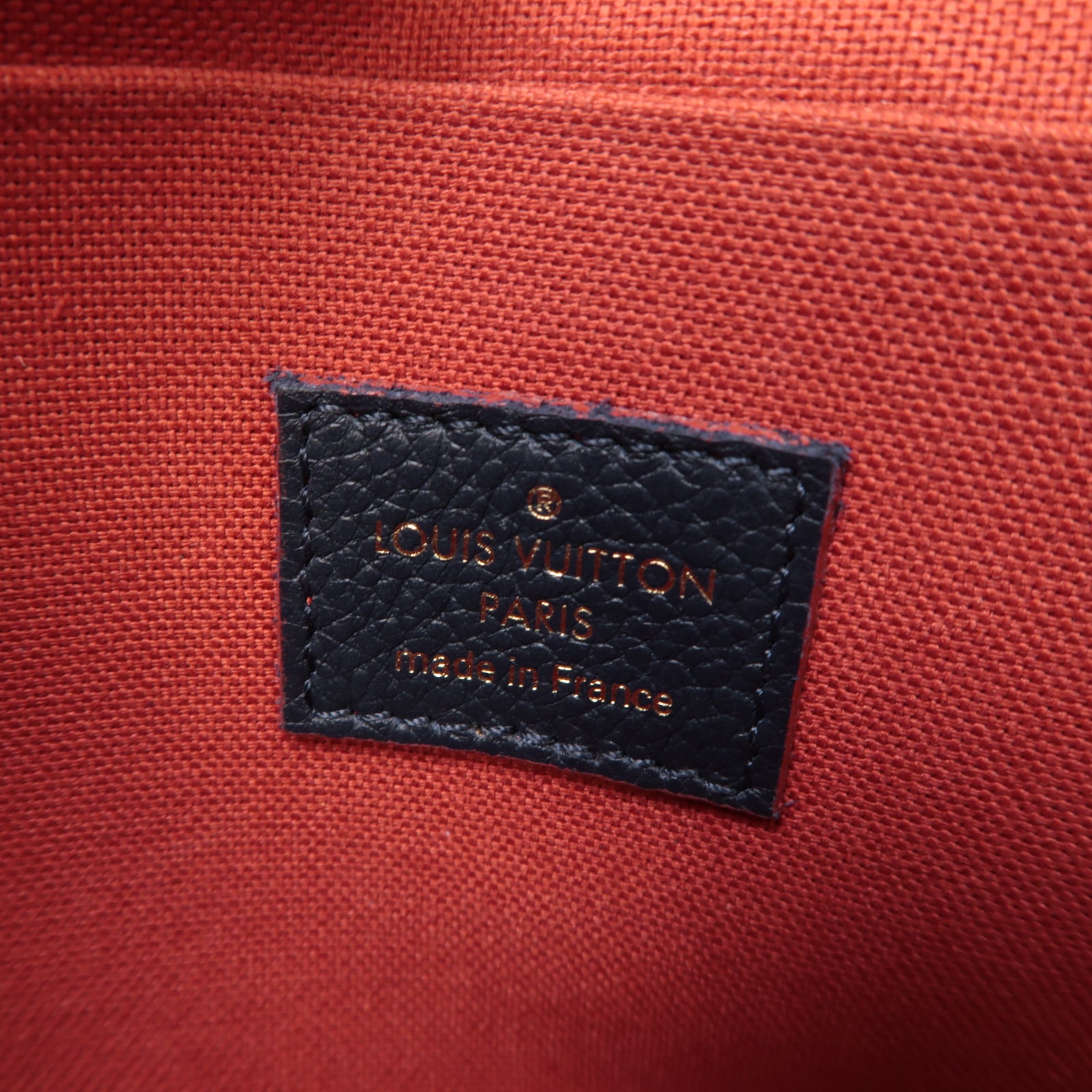 LOUIS VUITTON Monogram Empreinte Felicie Pochette金扣鏈帶肩背袋深藍色