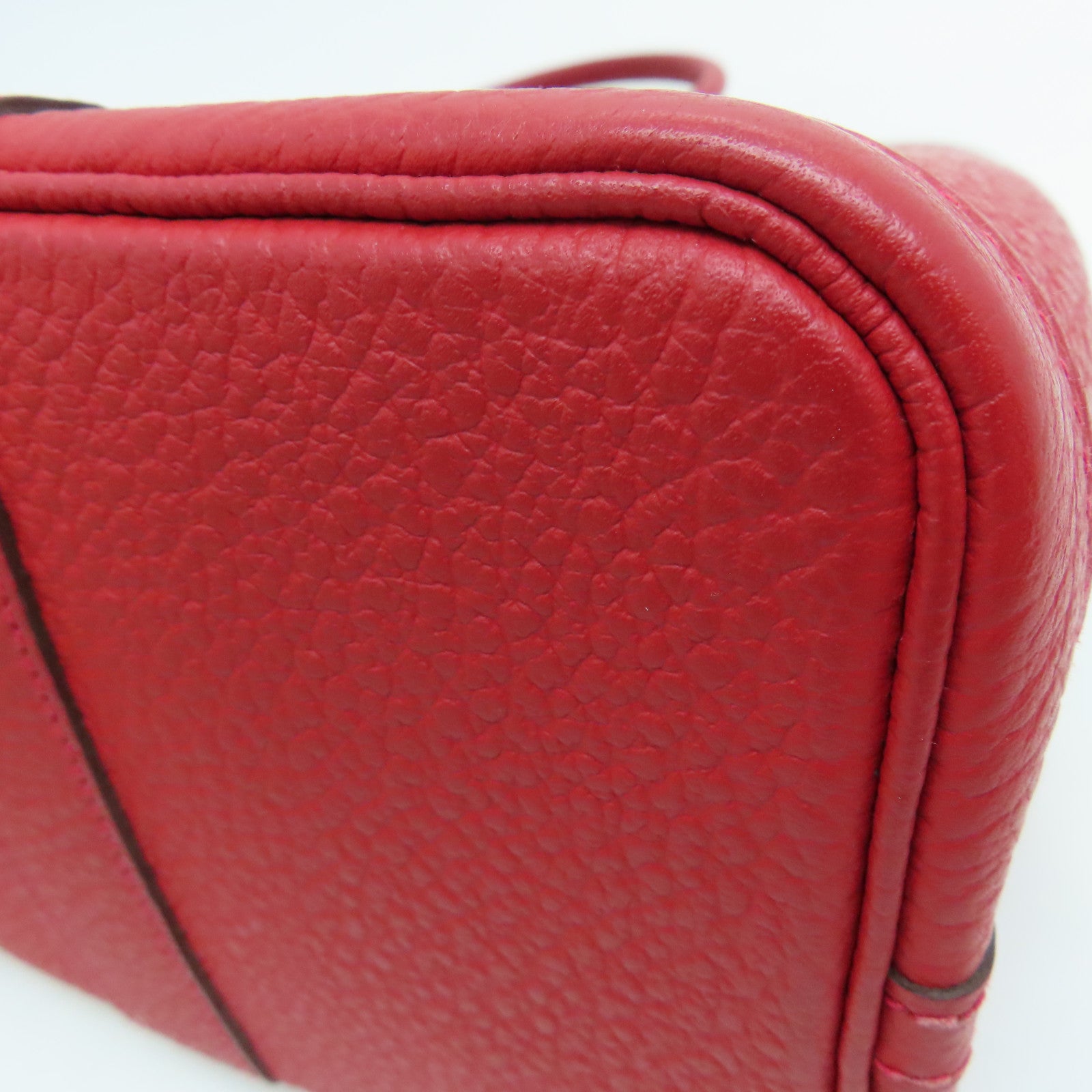 HERMES Country皮革Garden Party TPM银扣手挽袋红色Rouge Casaque Q5