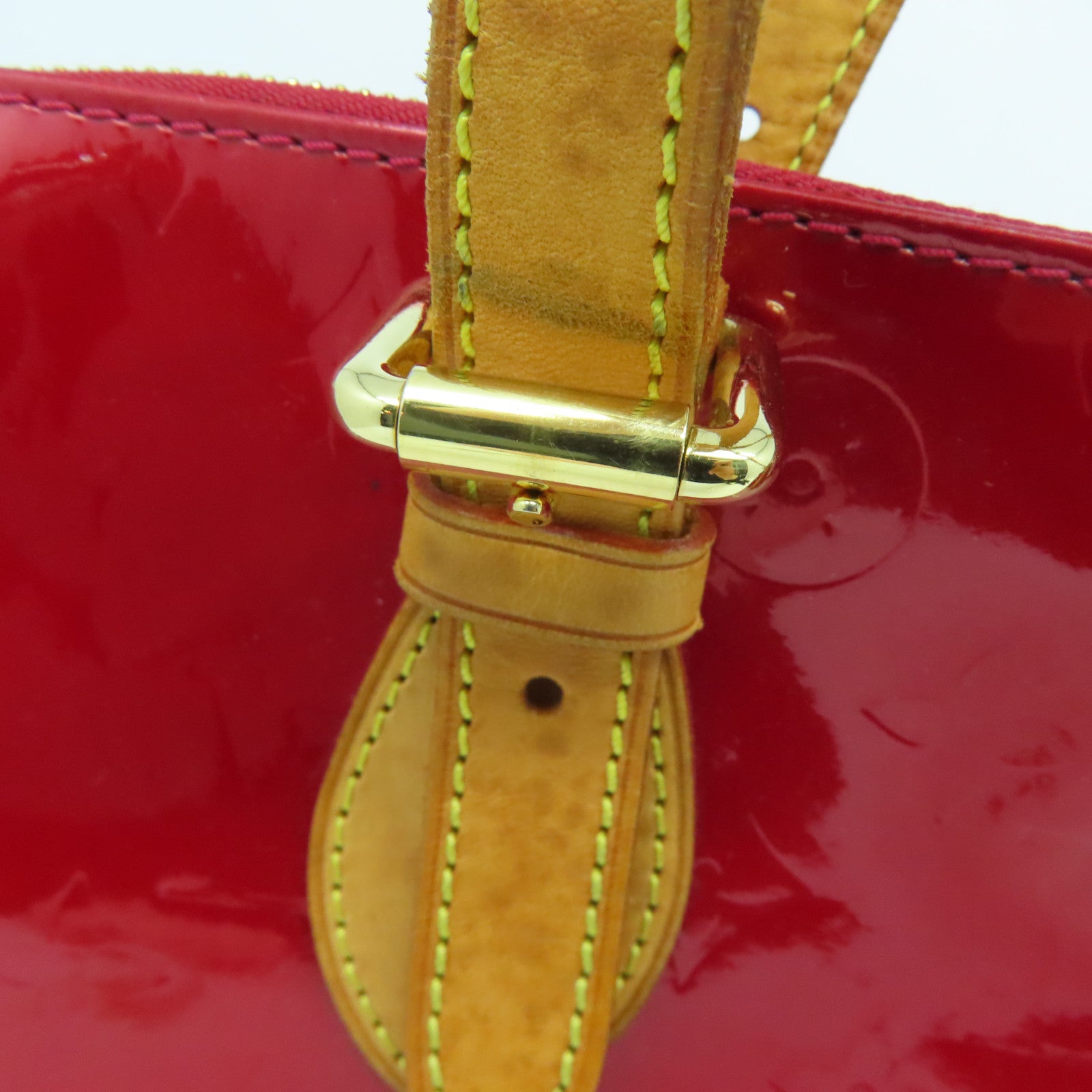 LOUIS VUITTON Vernis Rosewood Avenue金扣手挽袋/肩背袋紅色