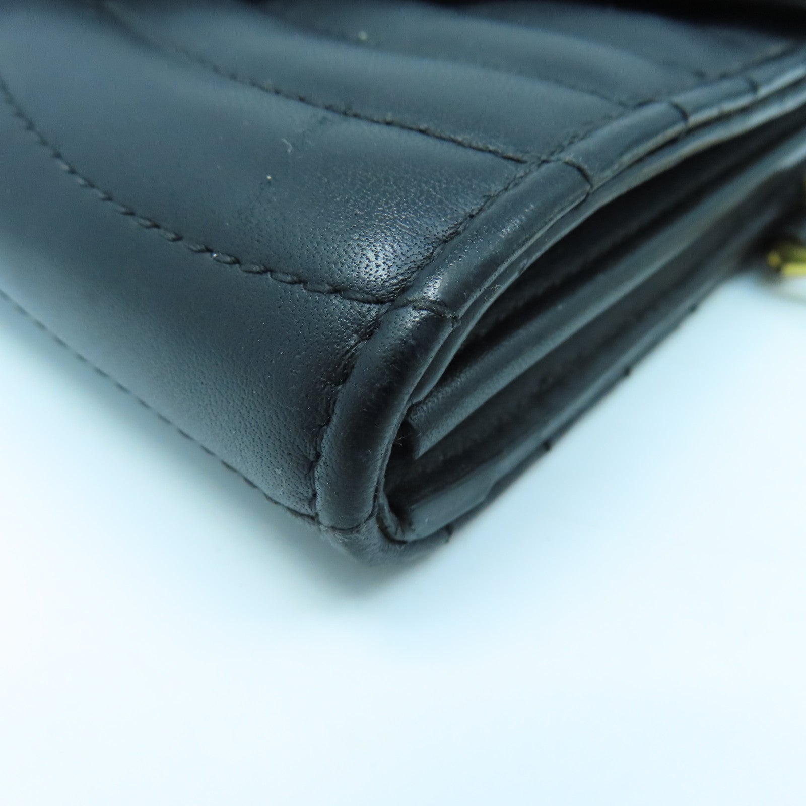 LOUIS VUITTON 牛皮皮革New Wave Long Wallet金扣長錢包黑色