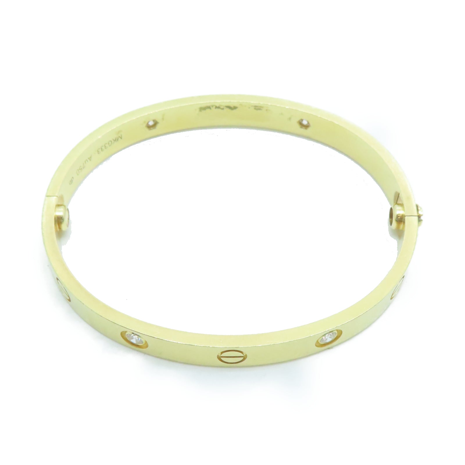 CARTIER 18K黃金Love Bracelet鑽石手環