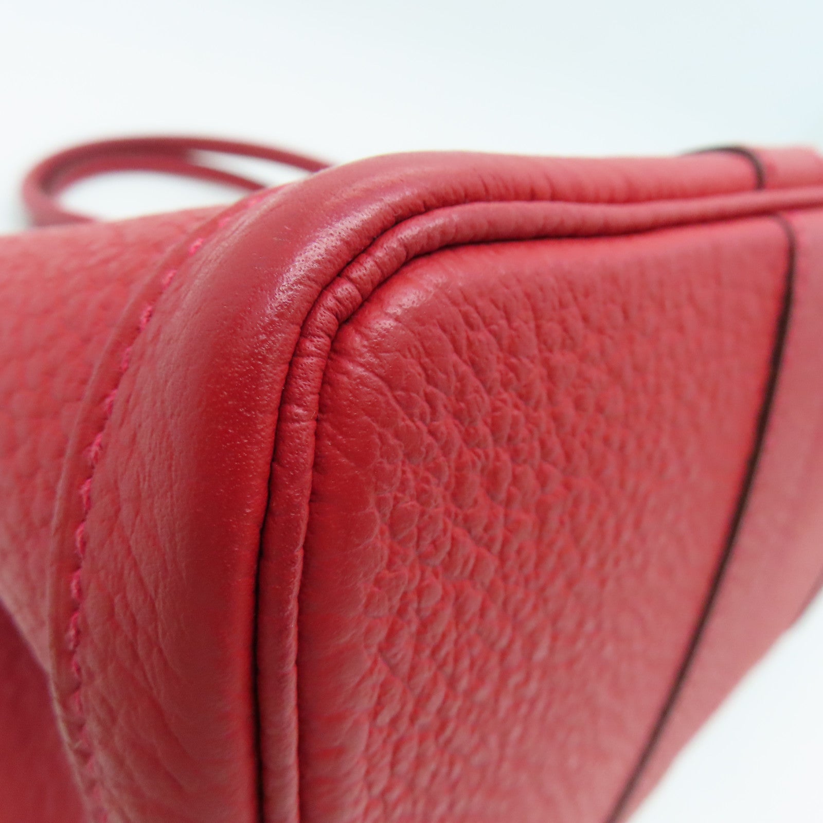 HERMES Country皮革Garden Party TPM银扣手挽袋红色Rouge Casaque Q5