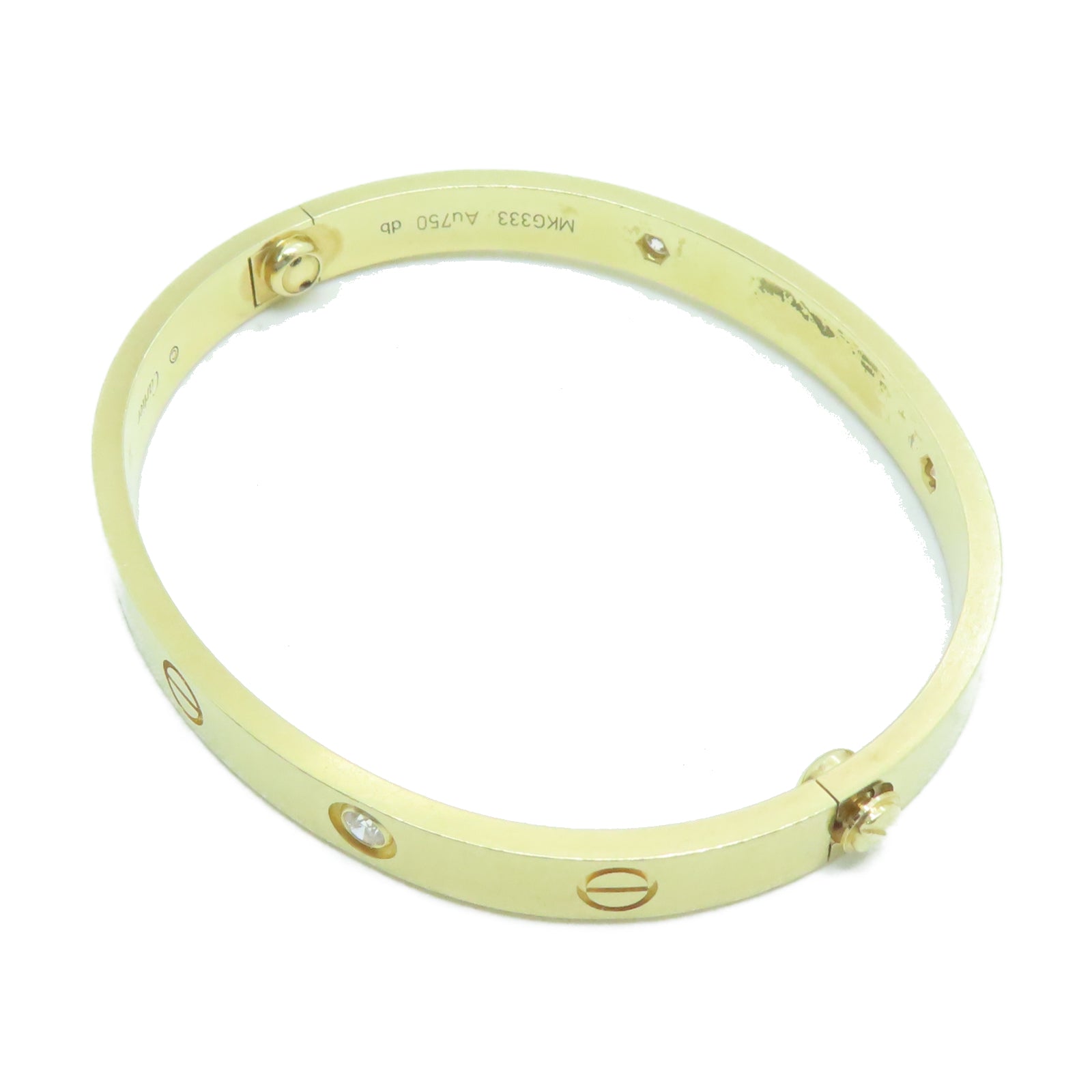 CARTIER 18K黃金Love Bracelet鑽石手環