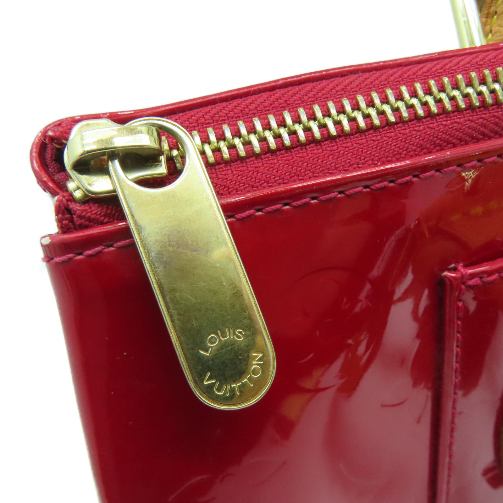 LOUIS VUITTON Vernis Rosewood Avenue金扣手挽袋/肩背袋紅色