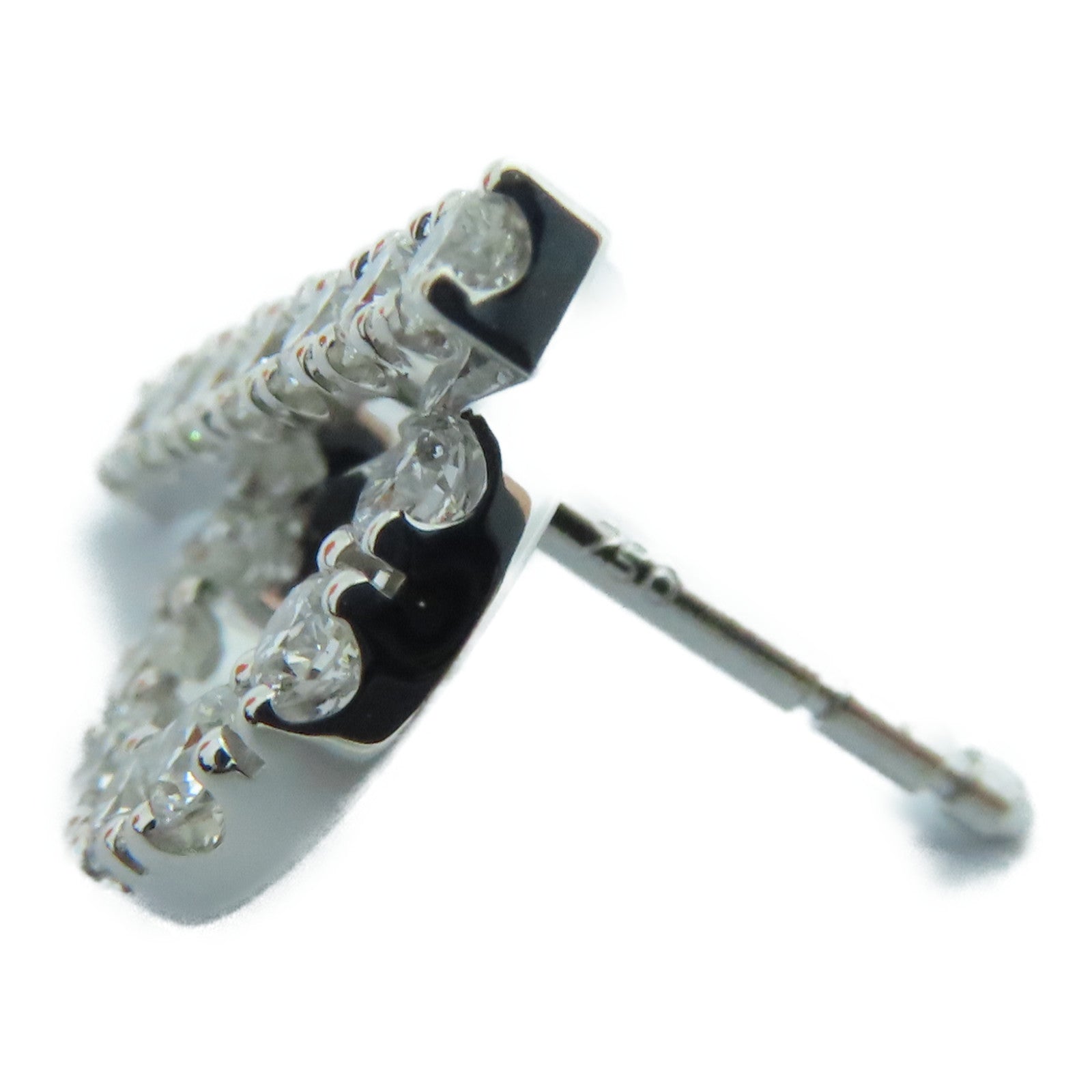HERMES 18K白金Oreilles Finsse 0.92ct鑽石耳環