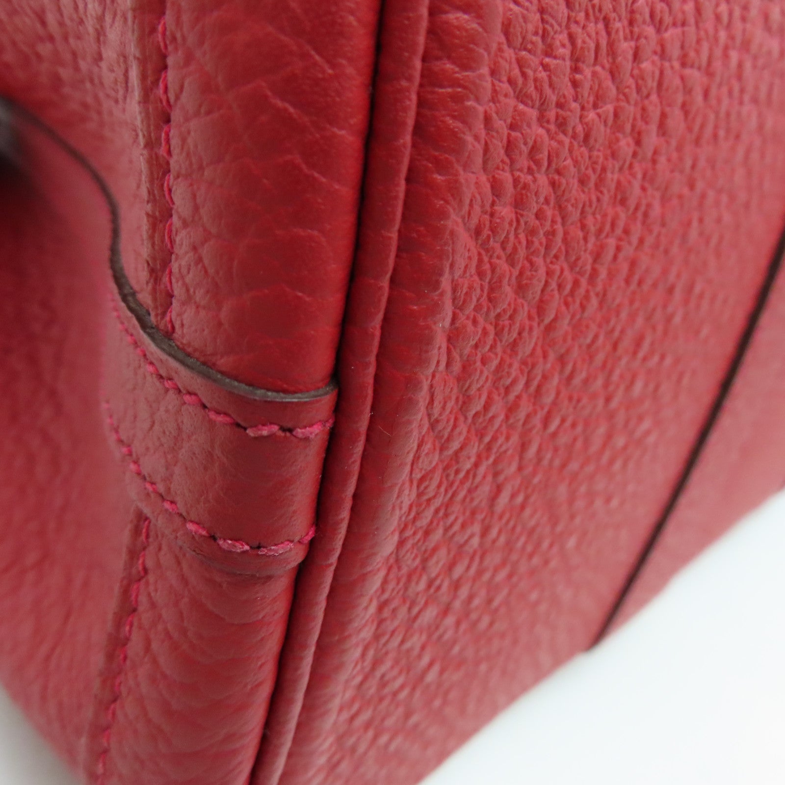 HERMES Country皮革Garden Party TPM银扣手挽袋红色Rouge Casaque Q5