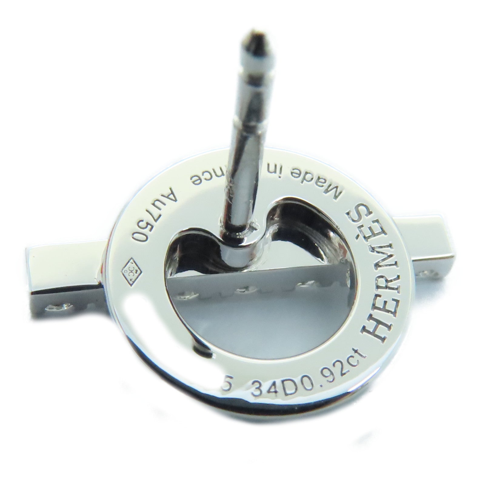 HERMES 18K白金Oreilles Finsse 0.92ct鑽石耳環