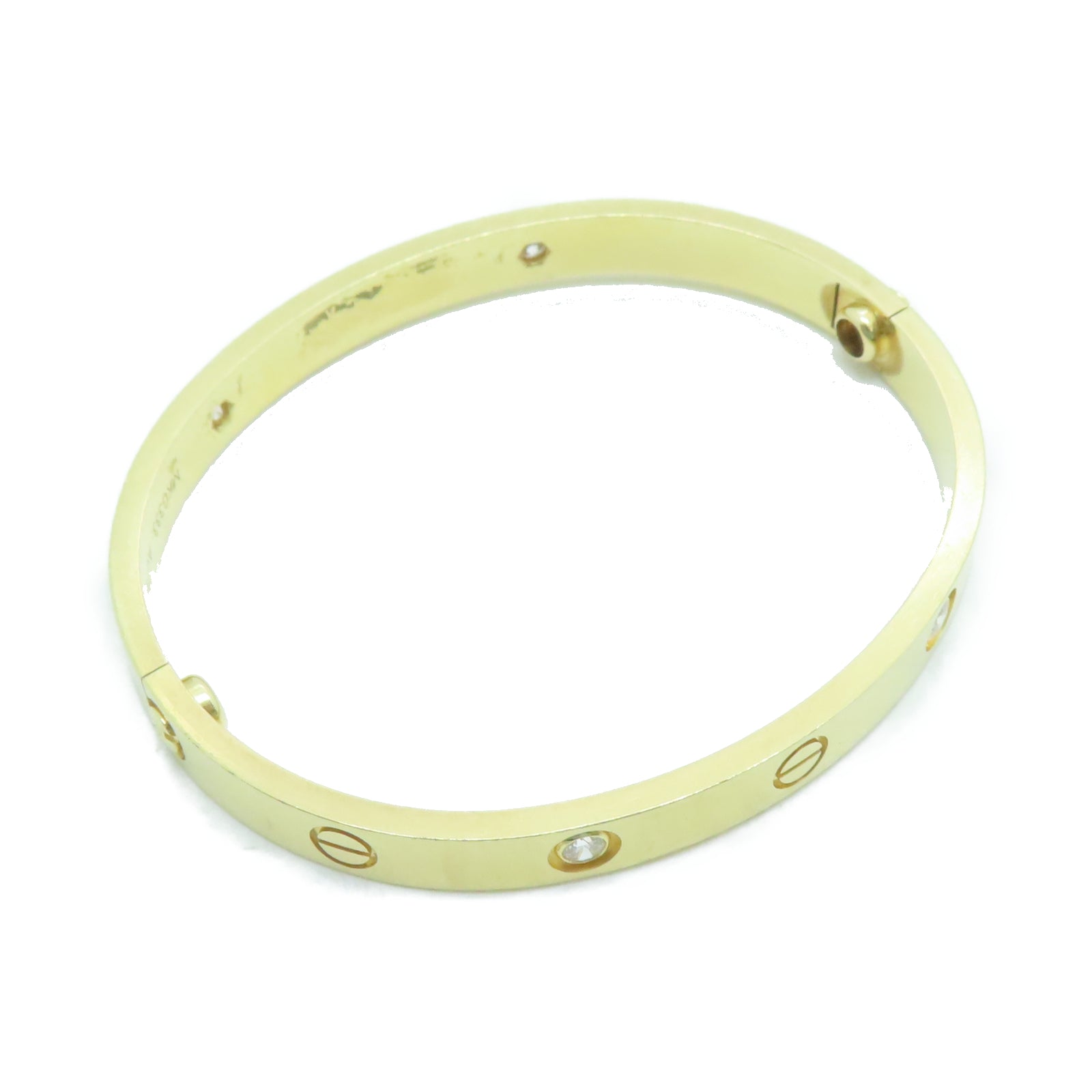 CARTIER 18K黃金Love Bracelet鑽石手環