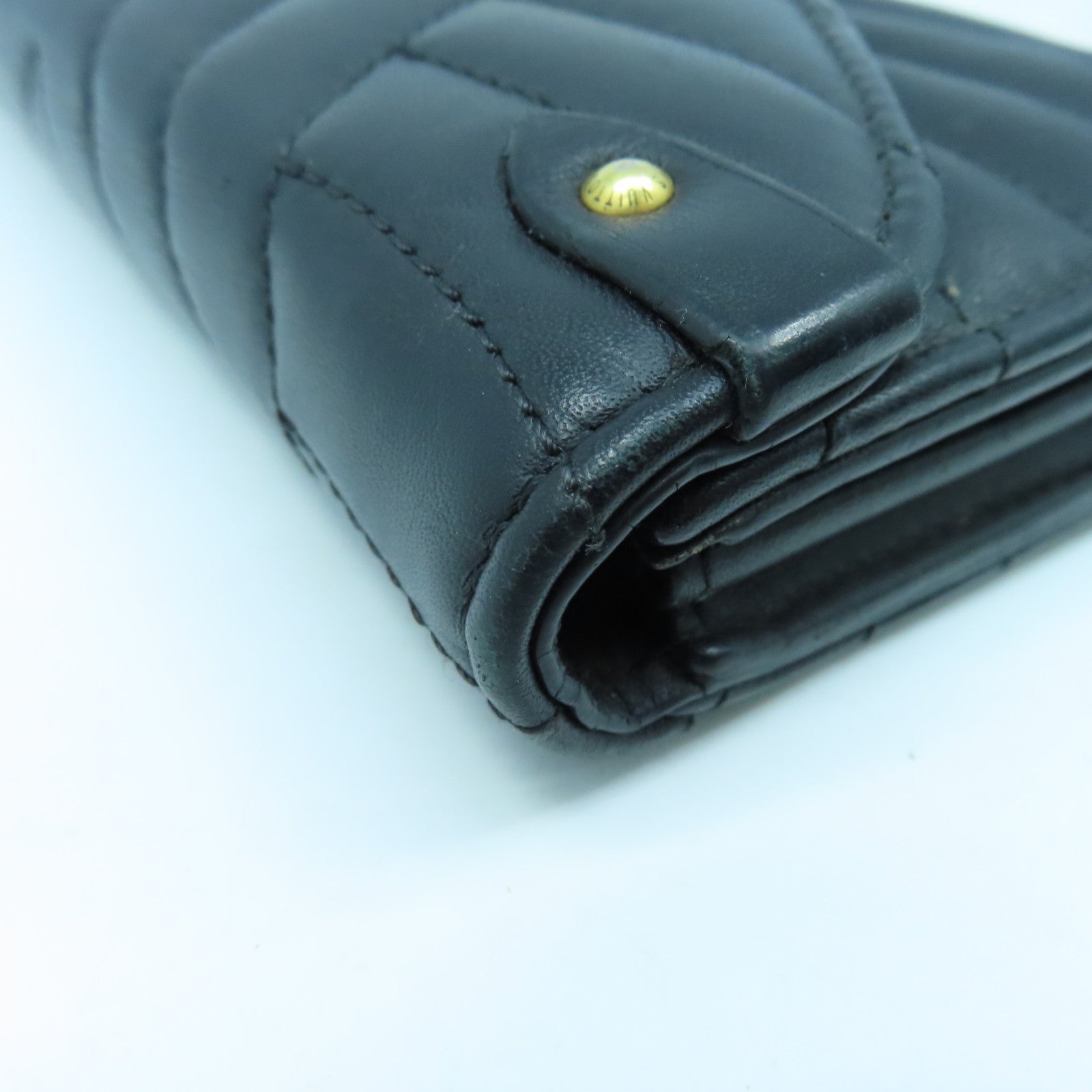 LOUIS VUITTON 牛皮皮革New Wave Long Wallet金扣長錢包黑色