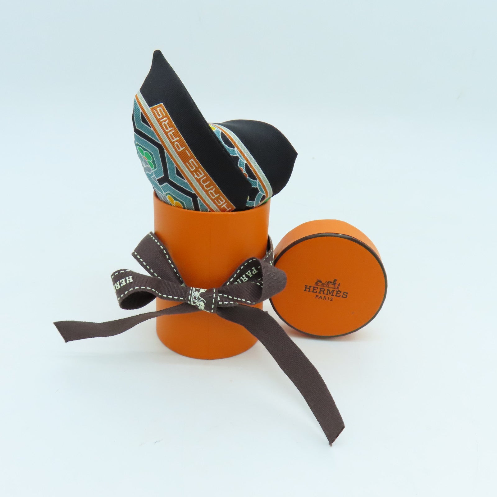 HERMES 絲質Twilly絲巾綠色彩色
