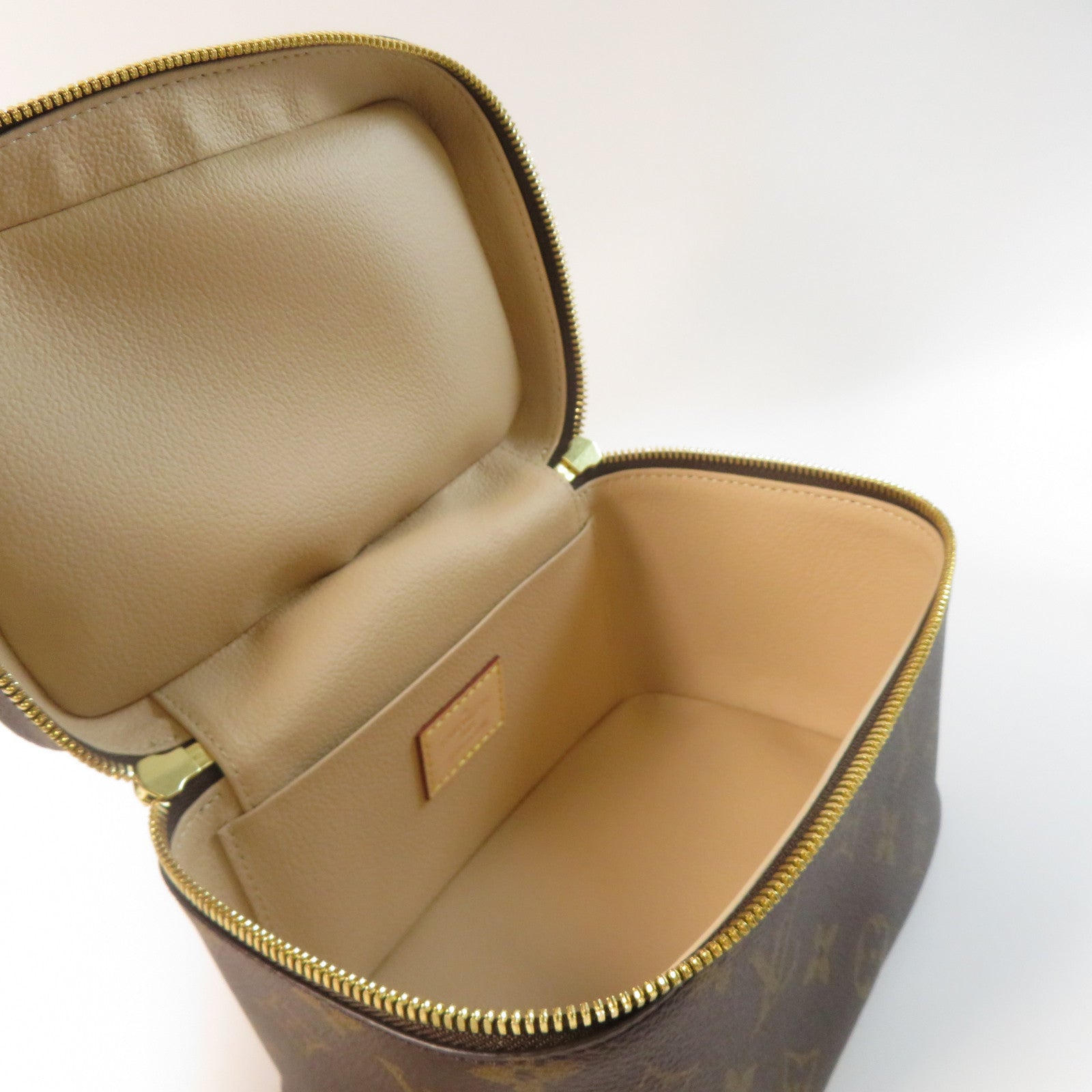 LOUIS VUITTON Monogram Nice Mini Toiletry金扣化妝袋啡色