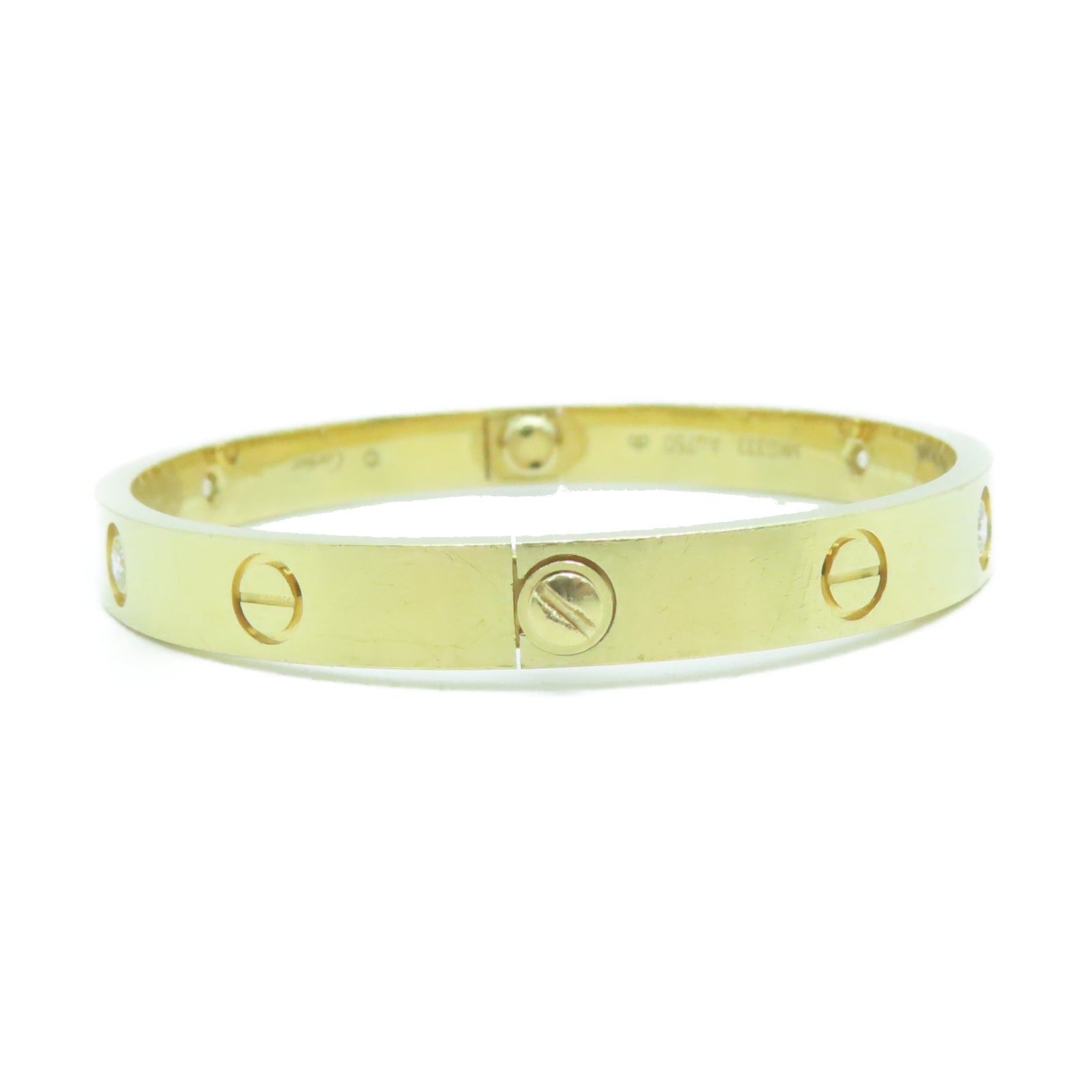 CARTIER 18K黃金Love Bracelet鑽石手環