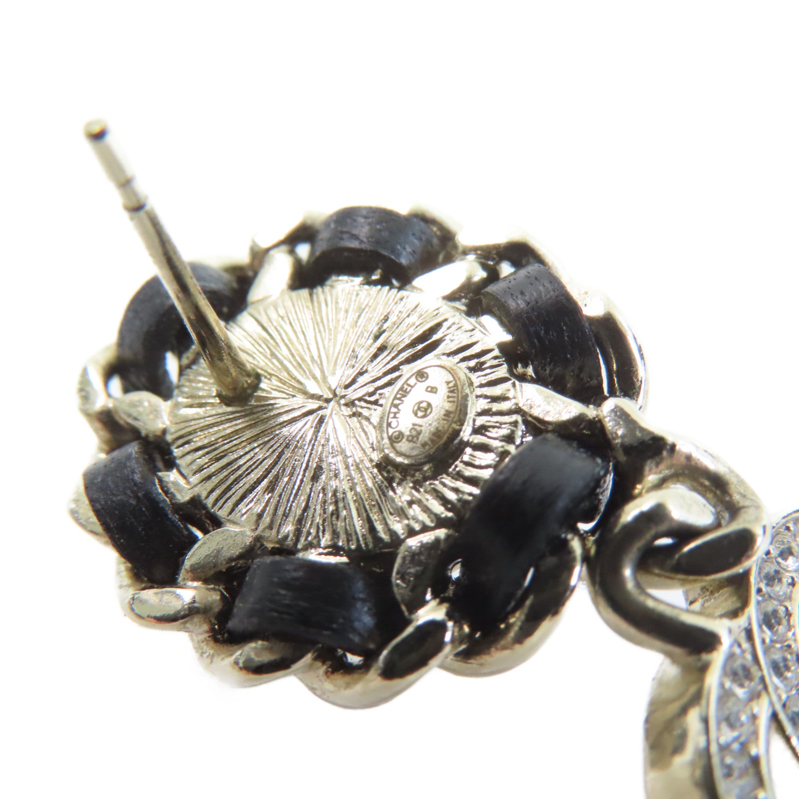 CHANEL 仿珍珠/金屬CC Earrings耳環黑色/金色/珍珠色