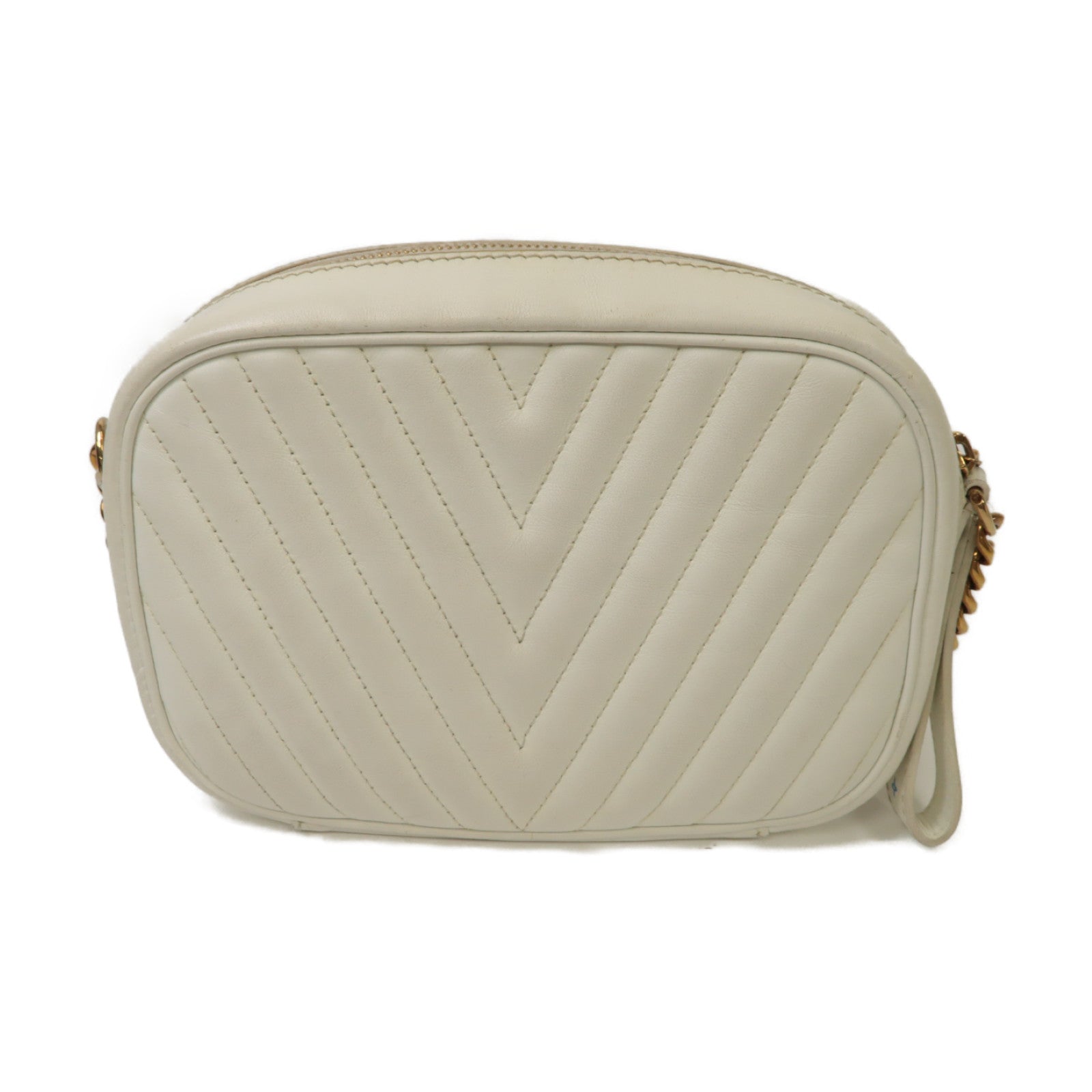 LOUIS VUITTON 牛皮皮革New Wave Camera Bag金扣鏈帶肩背袋白色