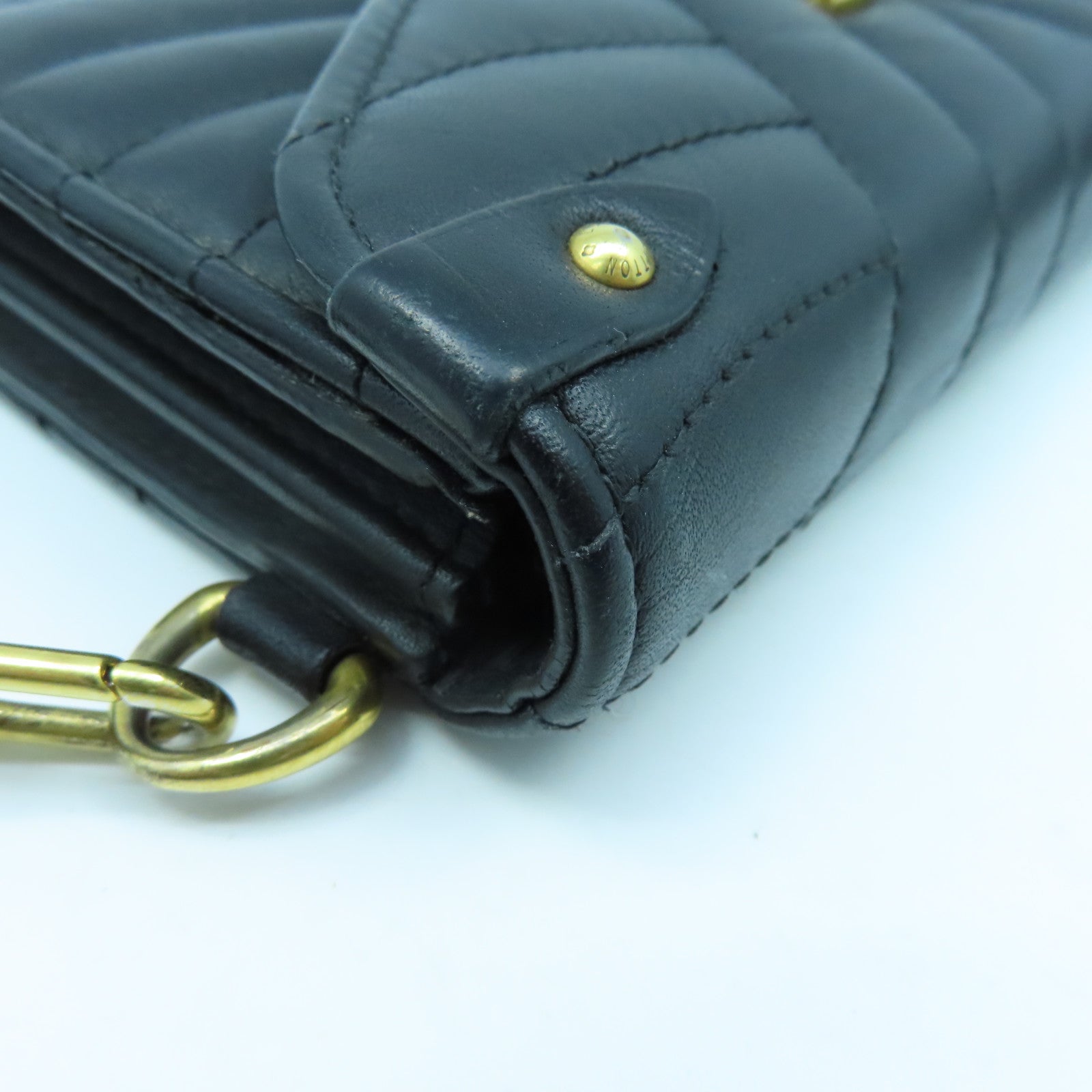 LOUIS VUITTON 牛皮皮革New Wave Long Wallet金扣長錢包黑色