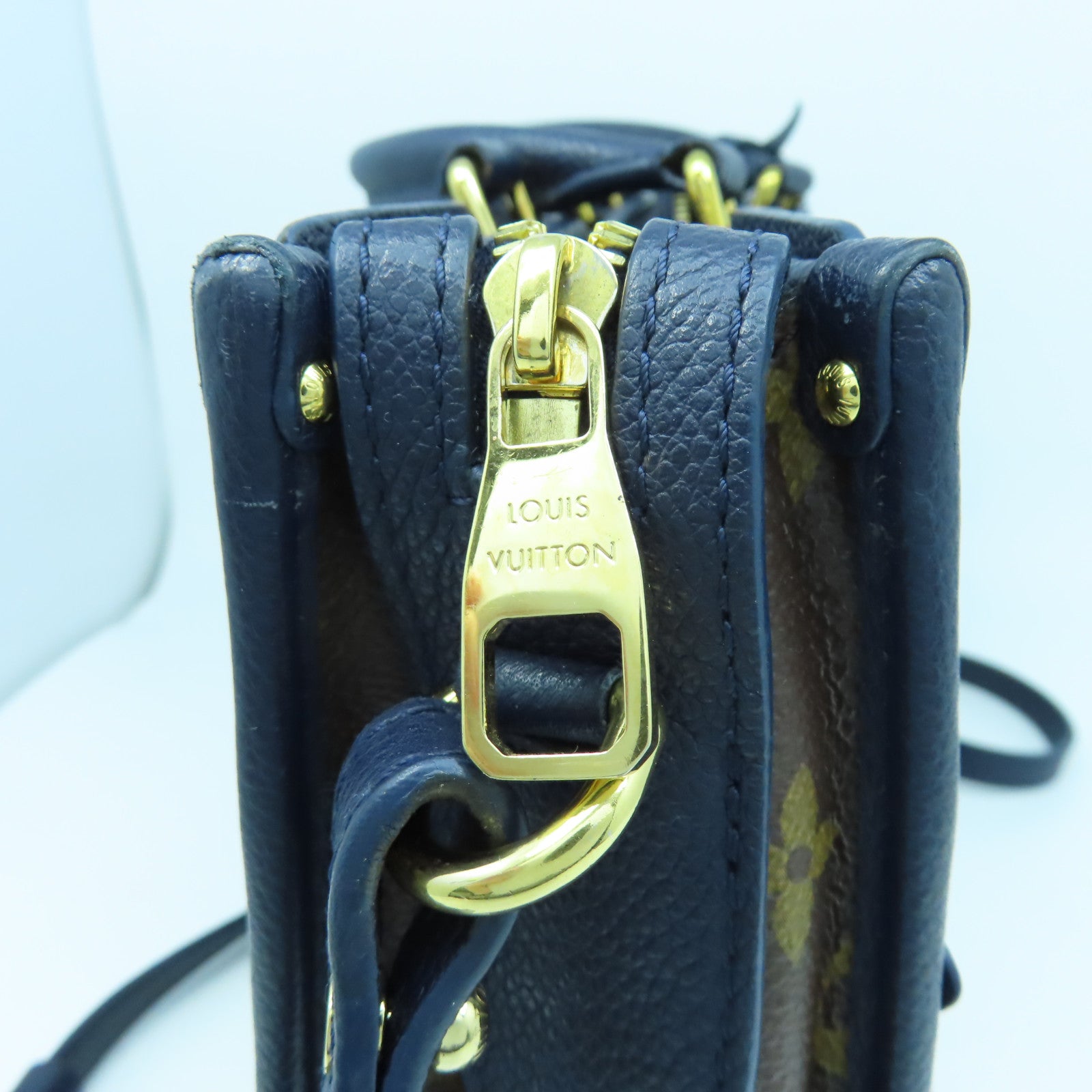 LOUIS VUITTON Monogram Popincourt MM金扣手挽肩背兩用袋啡色/藍色