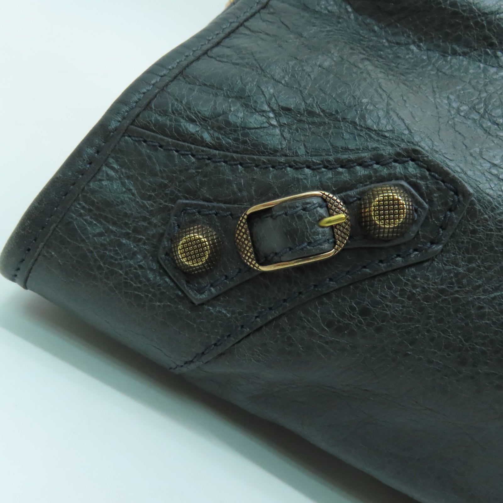 BALENCIAGA 牛皮皮革2 Way Shoulder金扣手挽肩背两用袋灰色