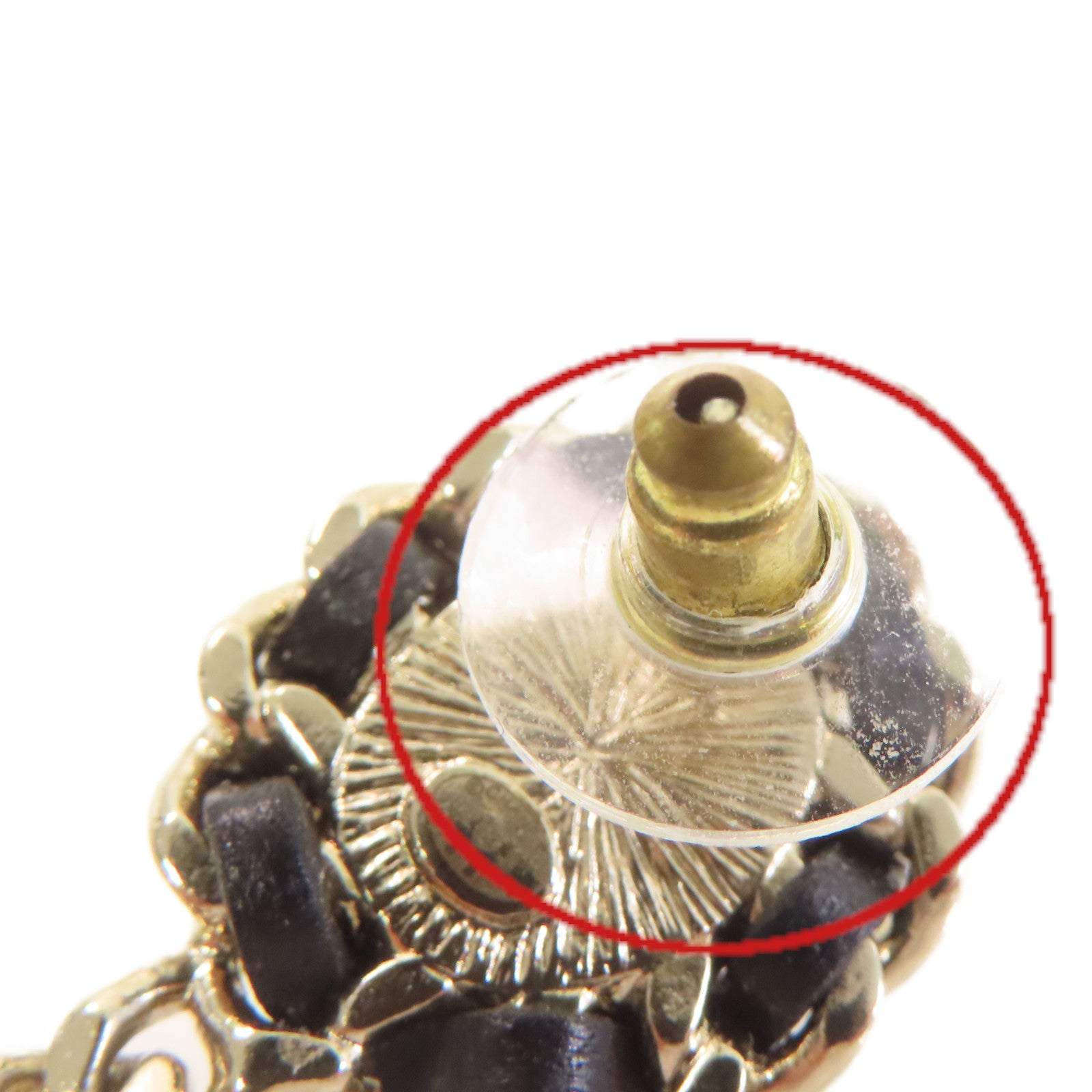 CHANEL 仿珍珠/金屬CC Earrings耳環黑色/金色/珍珠色