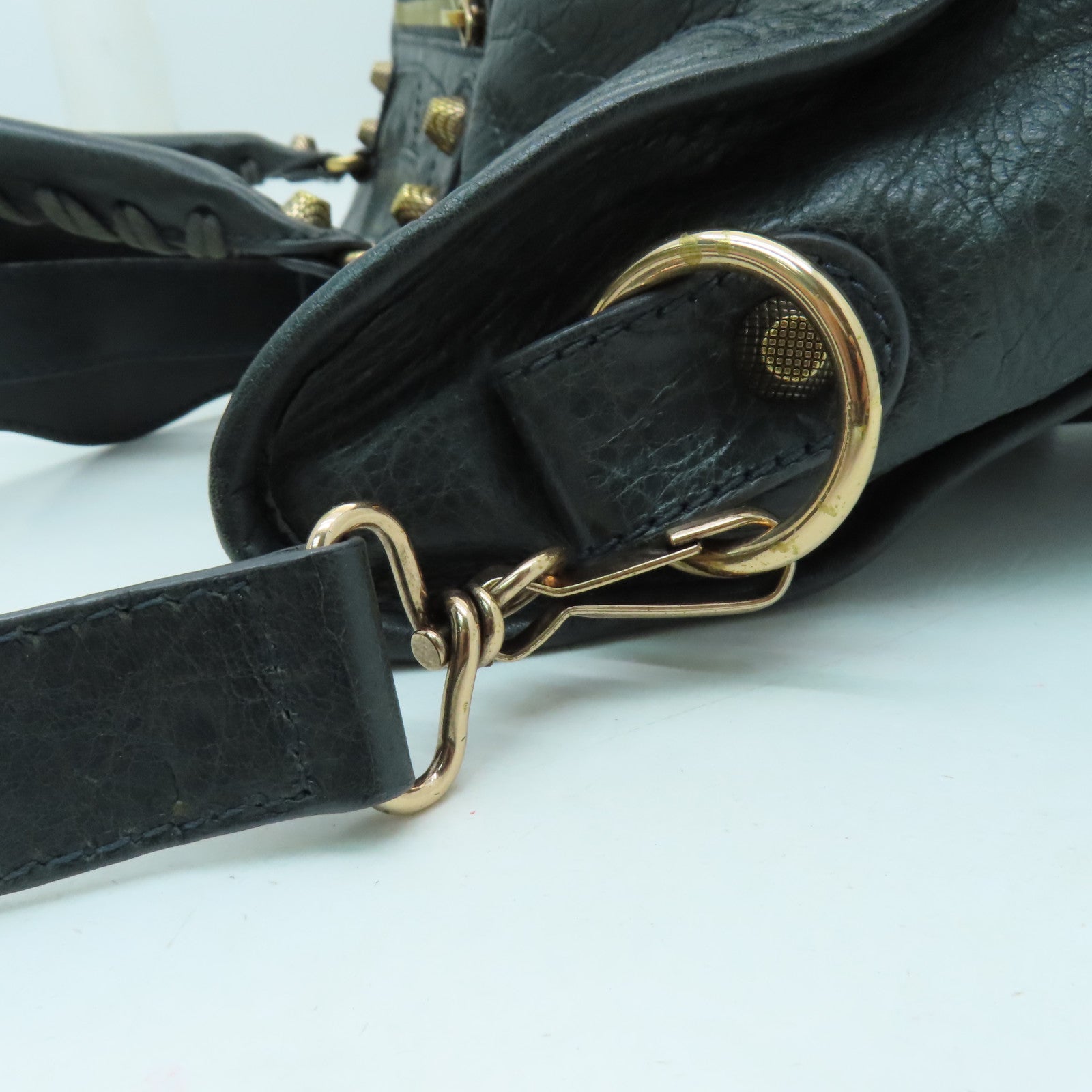 BALENCIAGA 牛皮皮革2 Way Shoulder金扣手挽肩背两用袋灰色