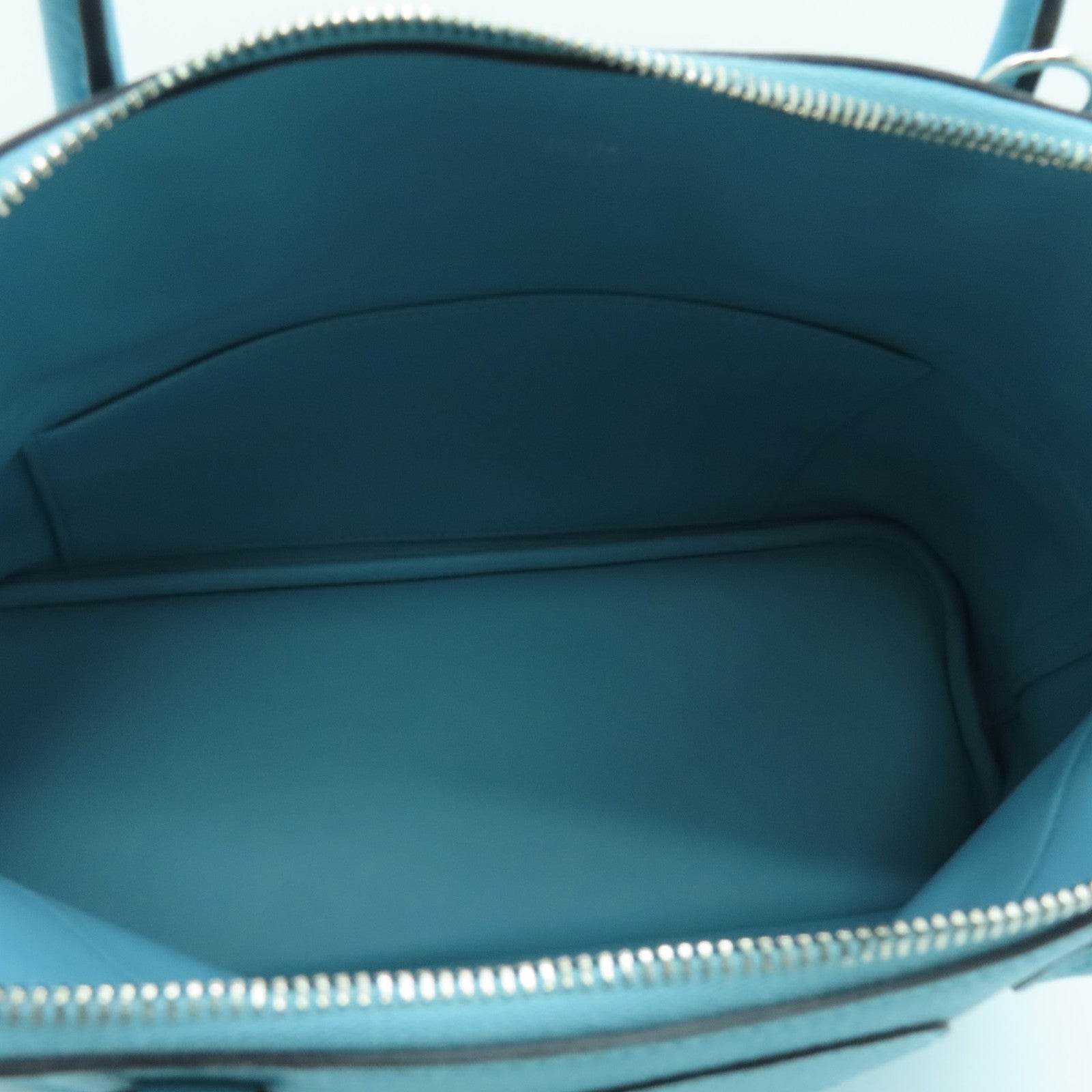 HERMES Clemence皮革Bolide 31銀扣手挽肩背兩用袋Blue Atoll淺藍色