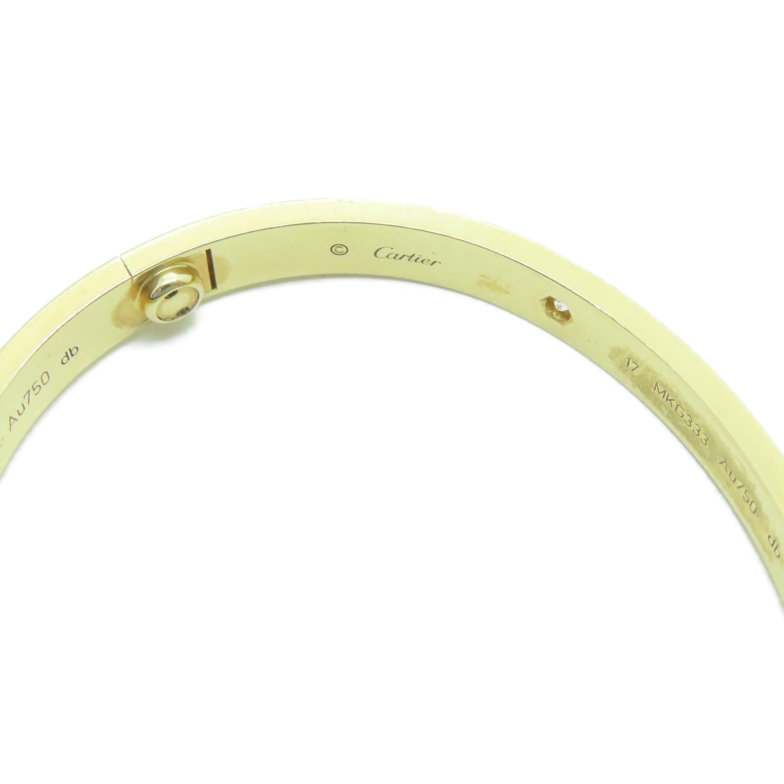 CARTIER 18K黃金Love Bracelet鑽石手環